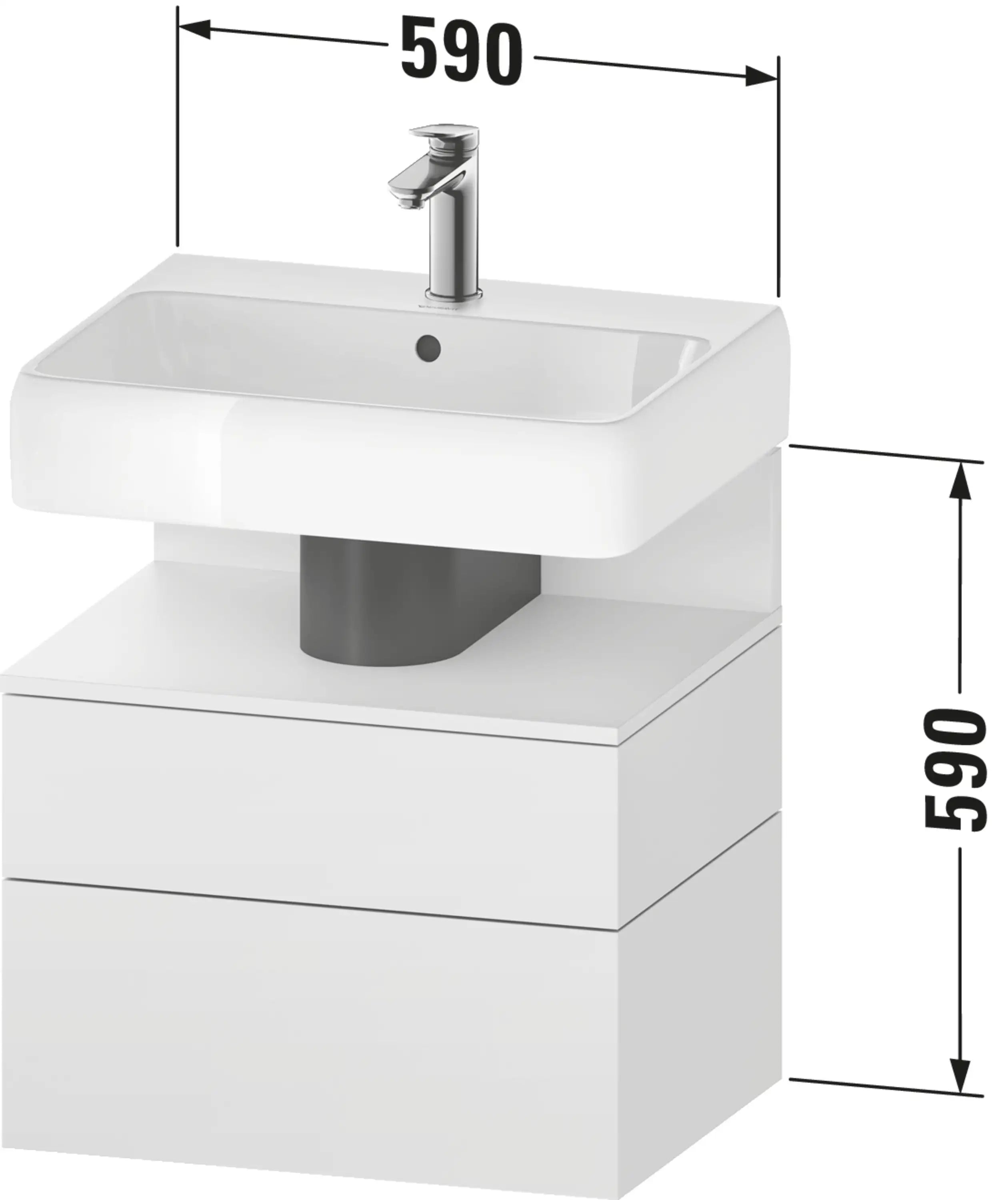 Duravit Qatego 23 1/4'' Single Vanity Cabinet, Sink Sold Separately