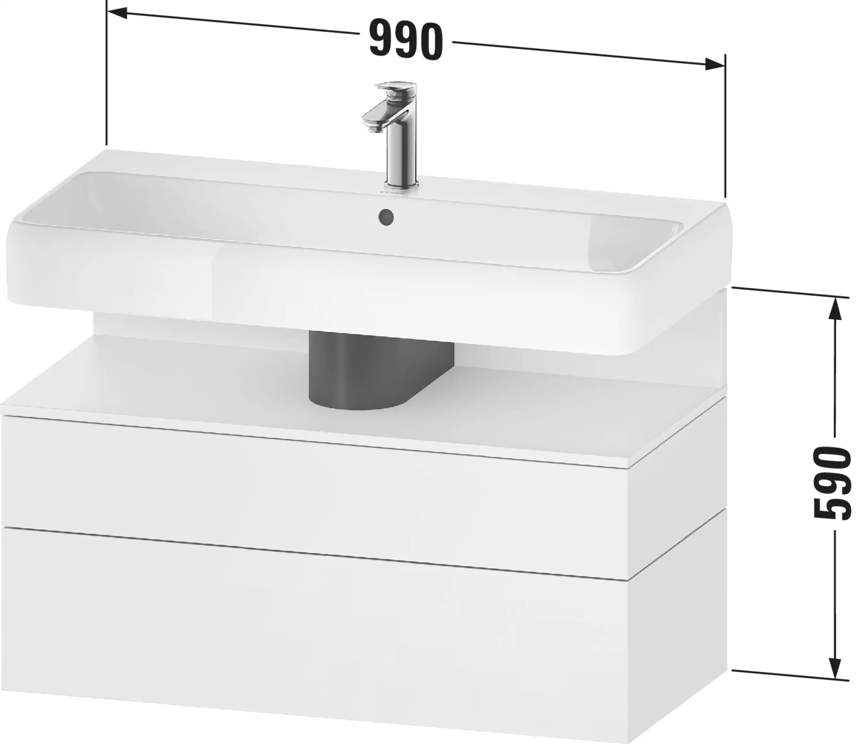 Duravit Qatego 39'' Single Vanity Cabinet in Marbled Oak, Sink Sold Separately