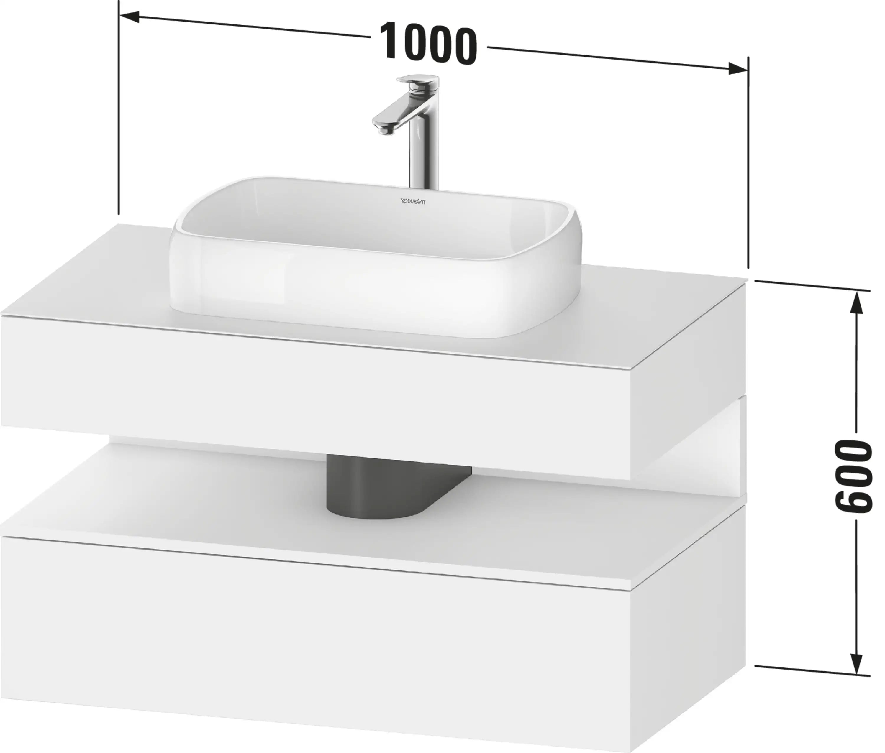 Duravit Qatego 39 3/8'' Single Vanity Cabinet, Sink Sold Separately