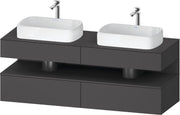 Studio F. A. Porsche Collection 63'' Wall Mount Two Drawer Double Vanity Cabinet in Matte Graphite, Sink Sold Separately