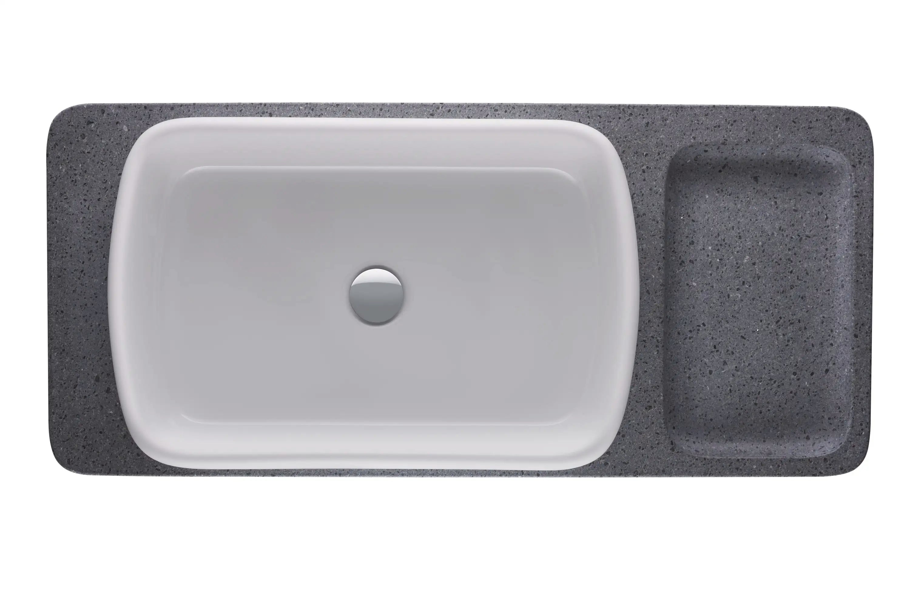 Duravit Qatego 39 3/8'' Console Sink in White and Lavica Stone, with Overflow, Support Brackets Included