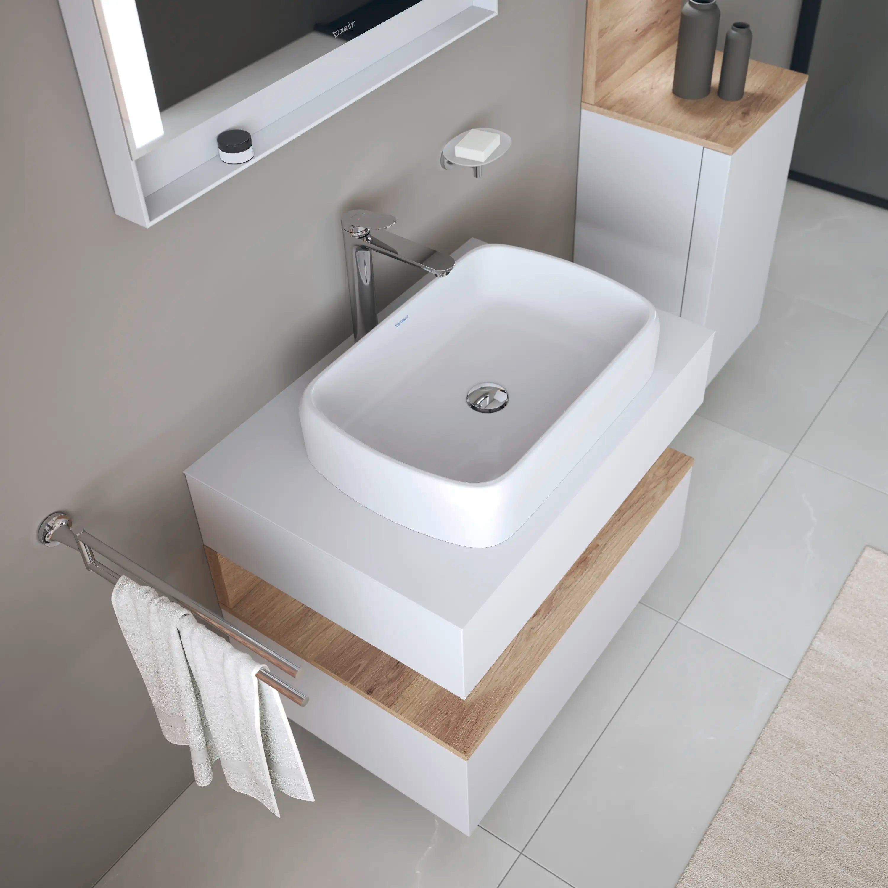 Duravit Qatego 18 1/8'' Rectangular Vessel Sink in White