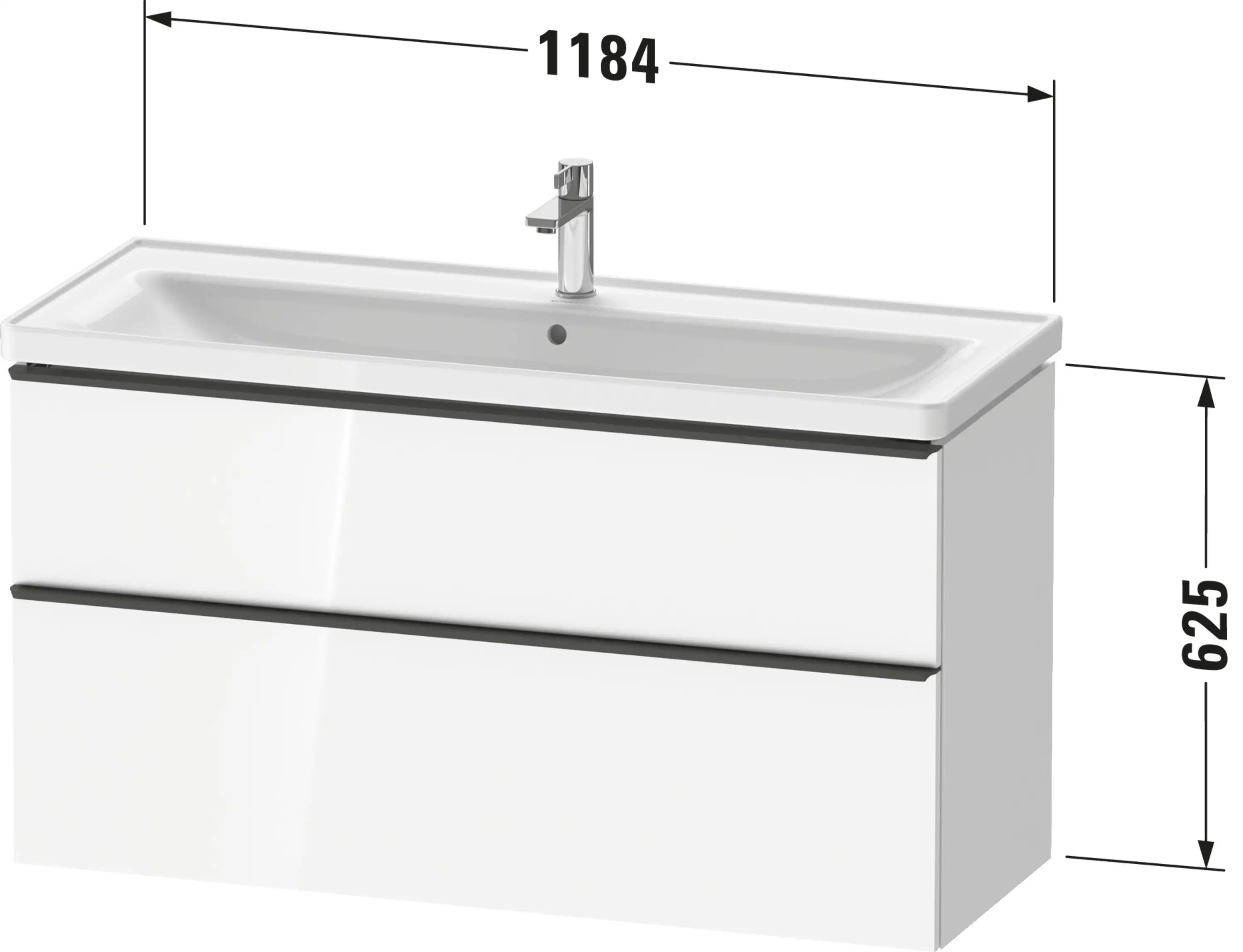 Duravit D-Neo 46 5/8'' Single Vanity Cabinet, Sink Sold Separately