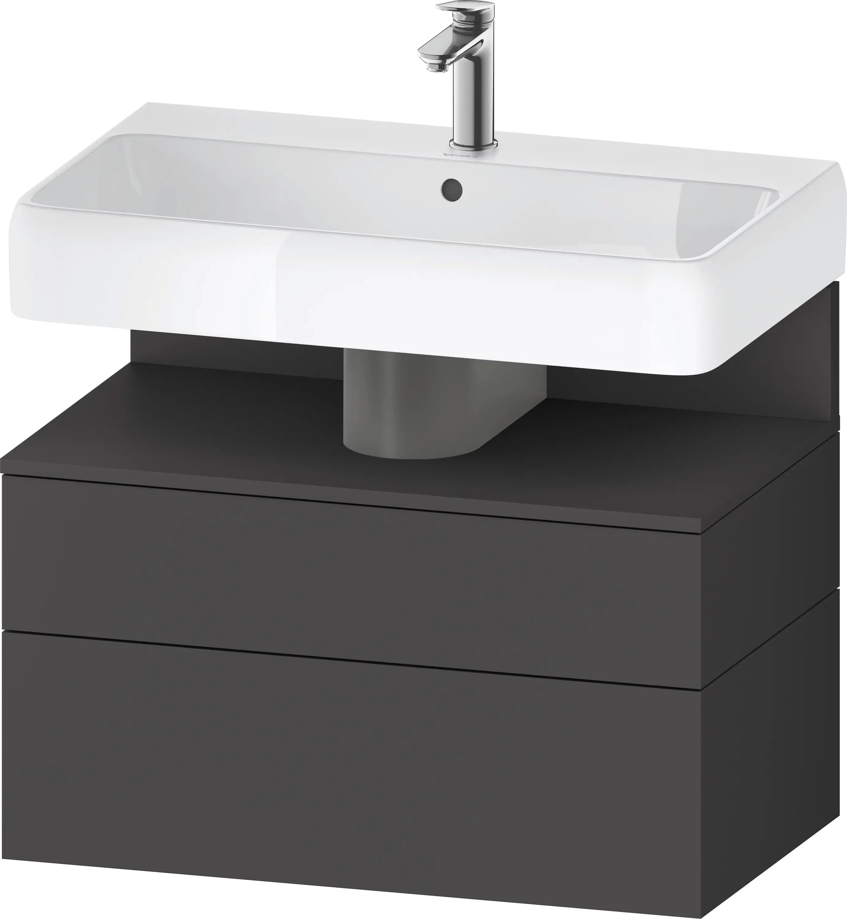 Studio F. A. Porsche Collection 31 1/8'' Wall Mount Two Drawer Single Vanity Cabinet in Matte Graphite, Sink Sold Separately