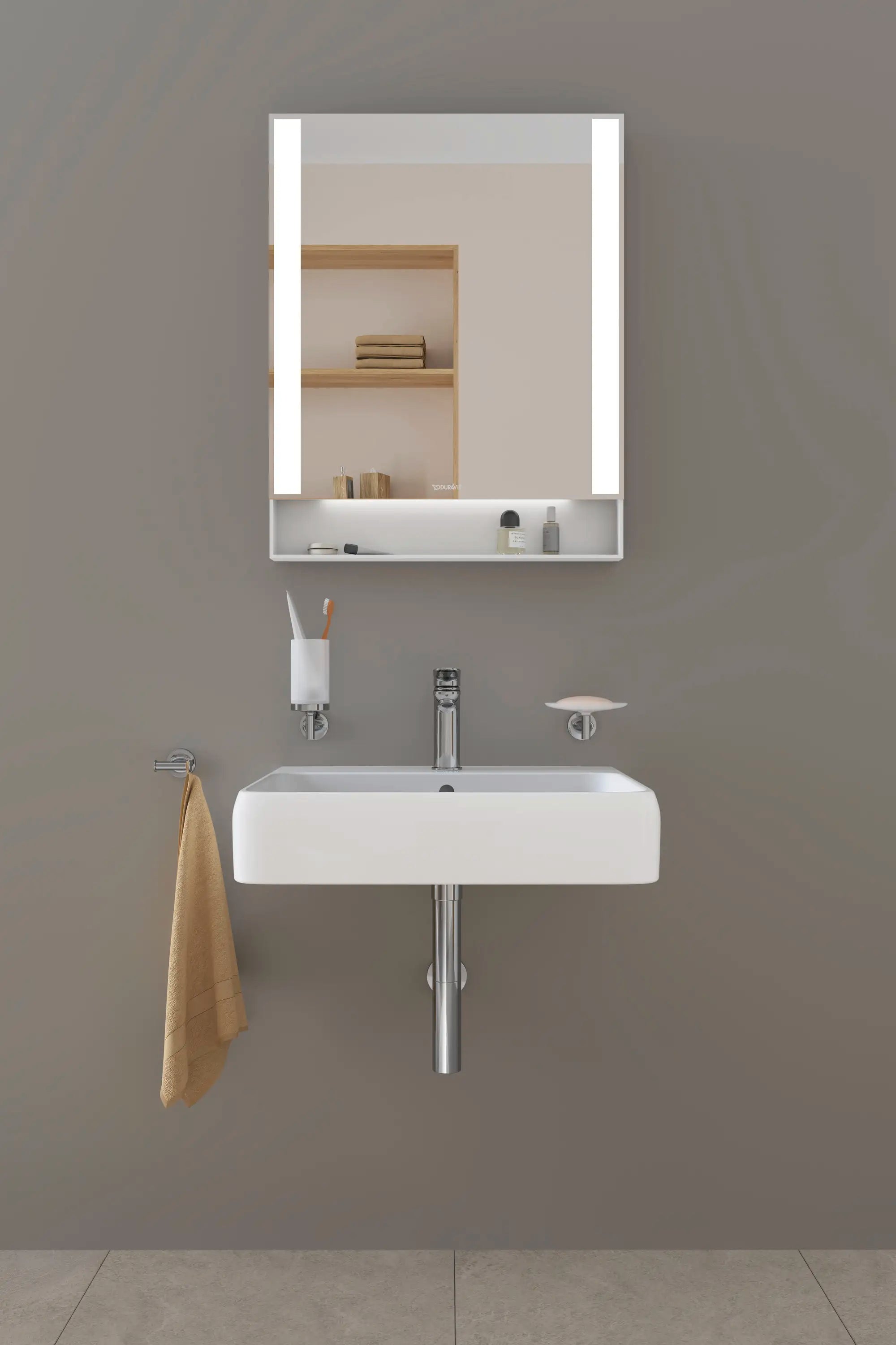 Duravit Qatego 23 5/8'' Rectangular Wall Mounted Sink in White with Single Faucet Hole and with Overflow