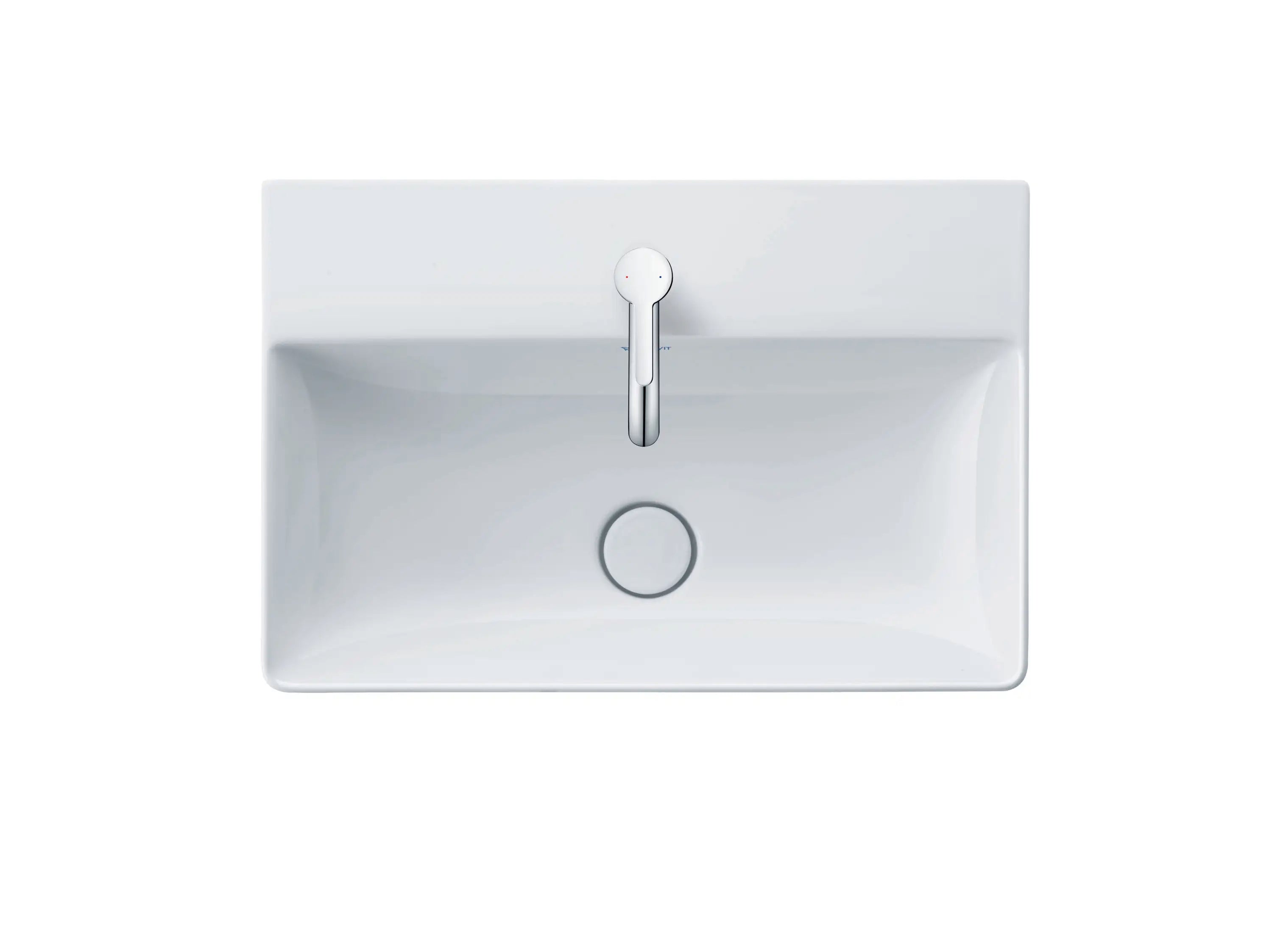 Duravit DuraSquare 23 5/8'' Rectangular Wall Mounted Sink in White with Single Faucet Hole and