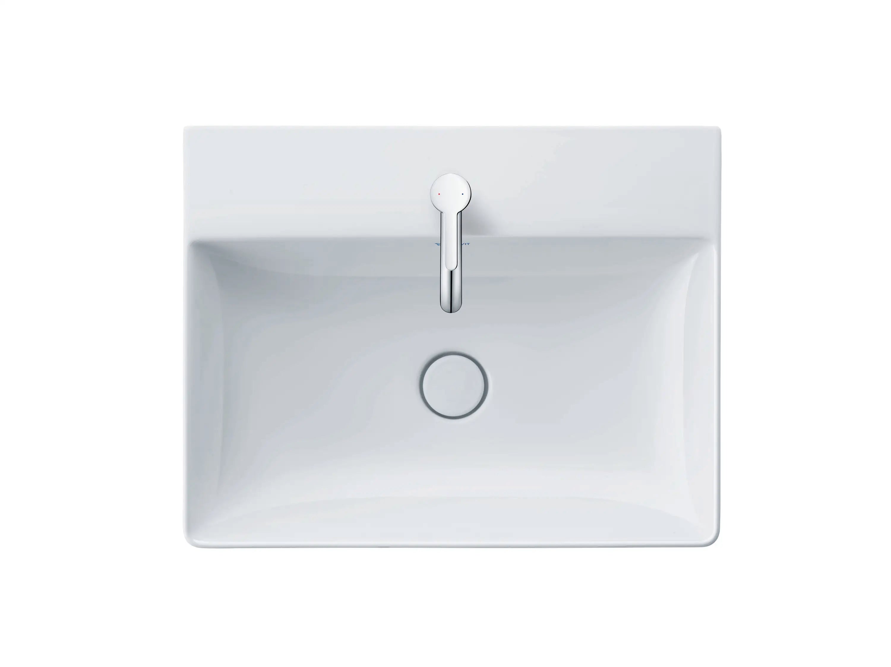 Duravit DuraSquare 23 5/8'' Rectangular Wall Mounted Sink in White with Single Faucet Hole and