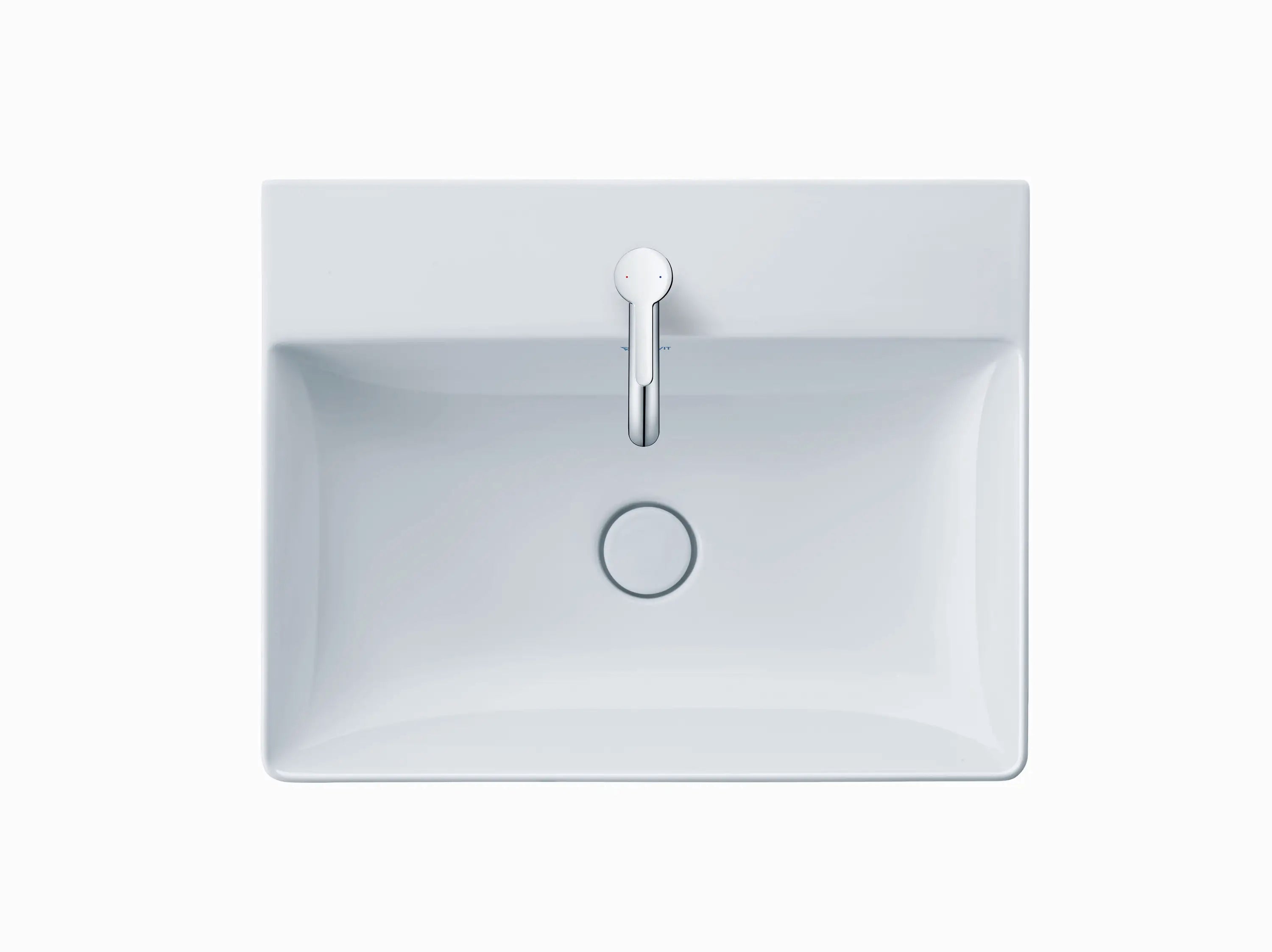Duravit DuraSquare 23 5/8'' Rectangular Wall Mounted Sink in White with Single Faucet Hole and