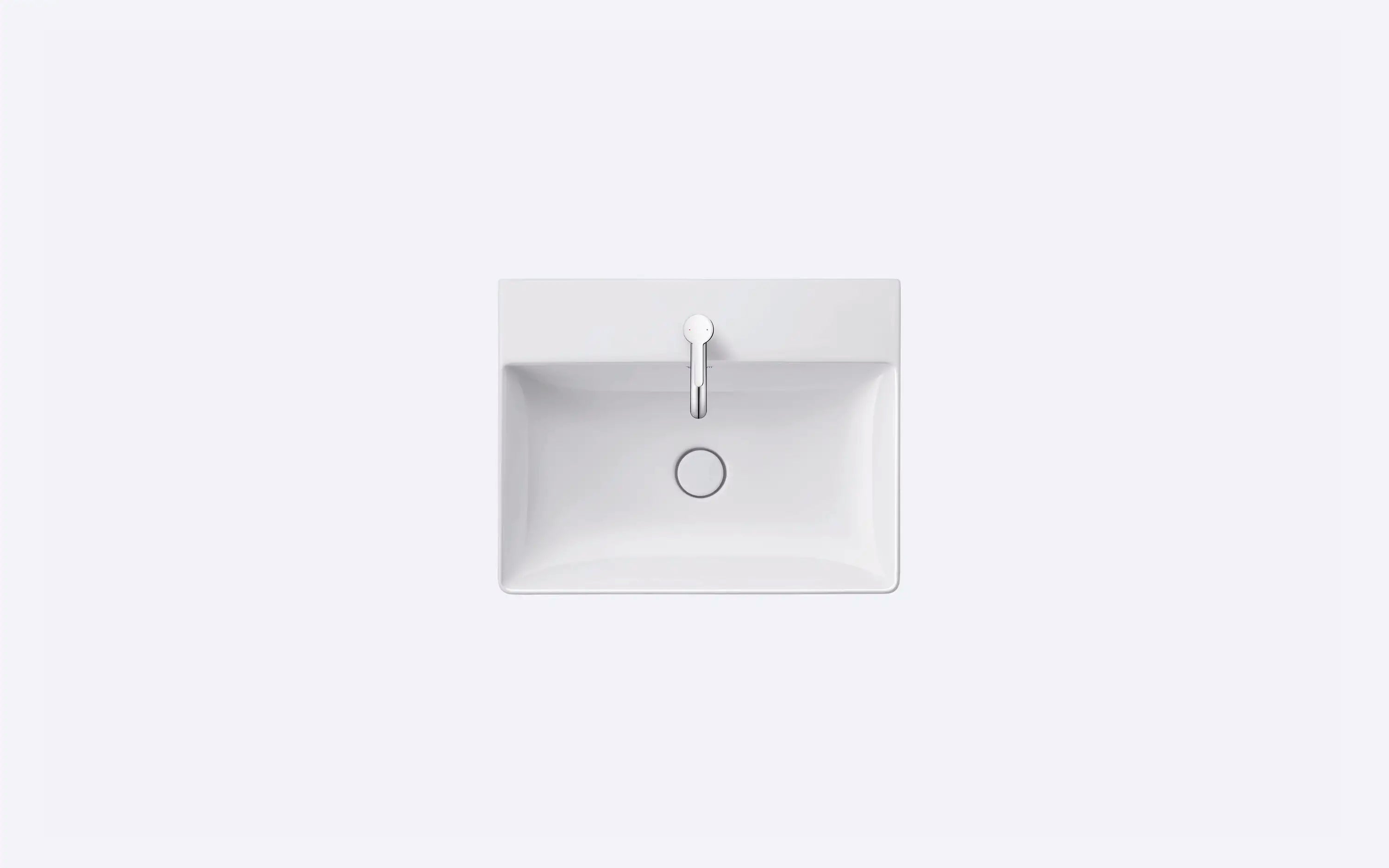 Duravit DuraSquare 23 5/8'' Rectangular Wall Mounted Sink in White with Single Faucet Hole and
