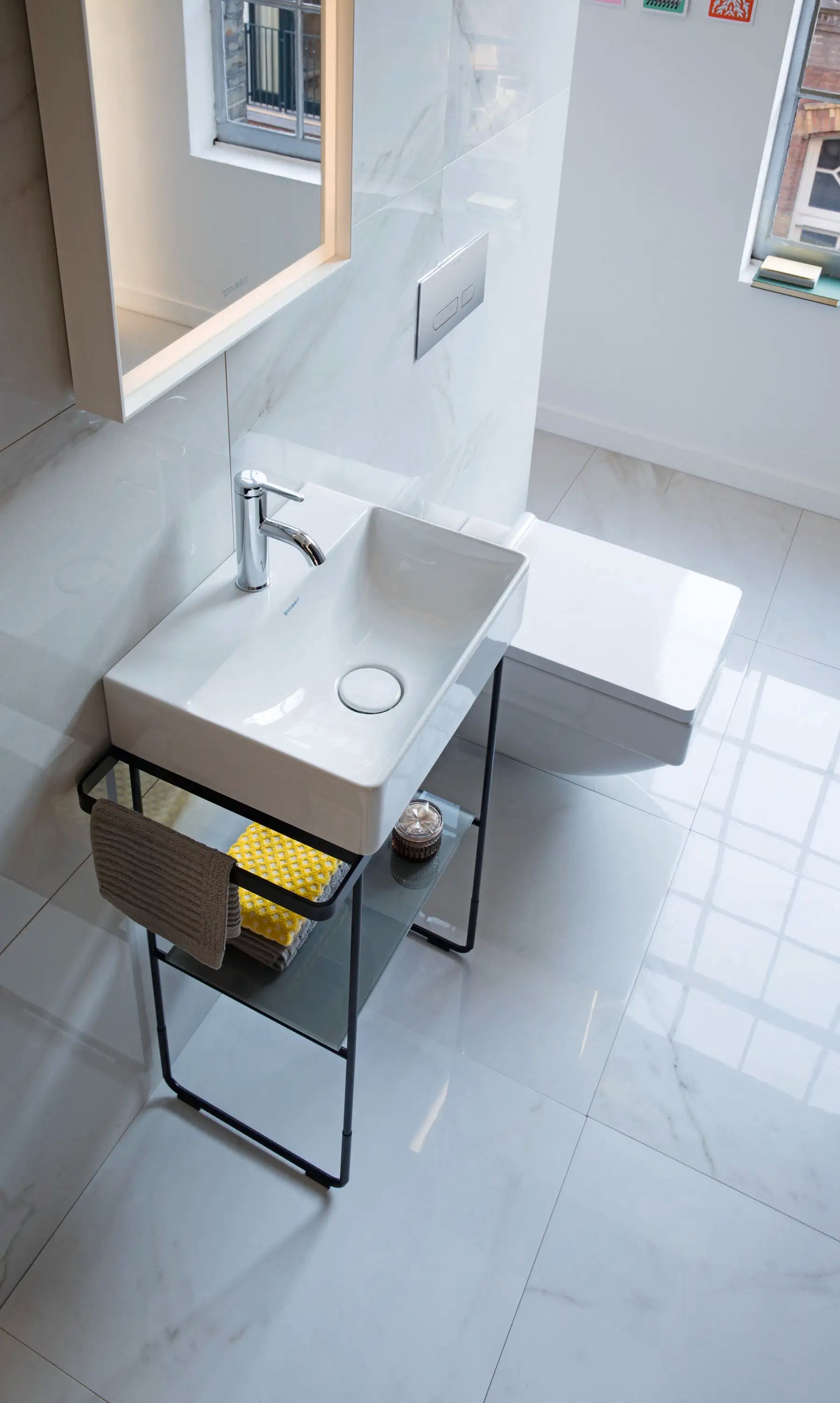Duravit DuraSquare 17 3/4'' Rectangular Wall Mounted Sink in White with Single Faucet Hole and