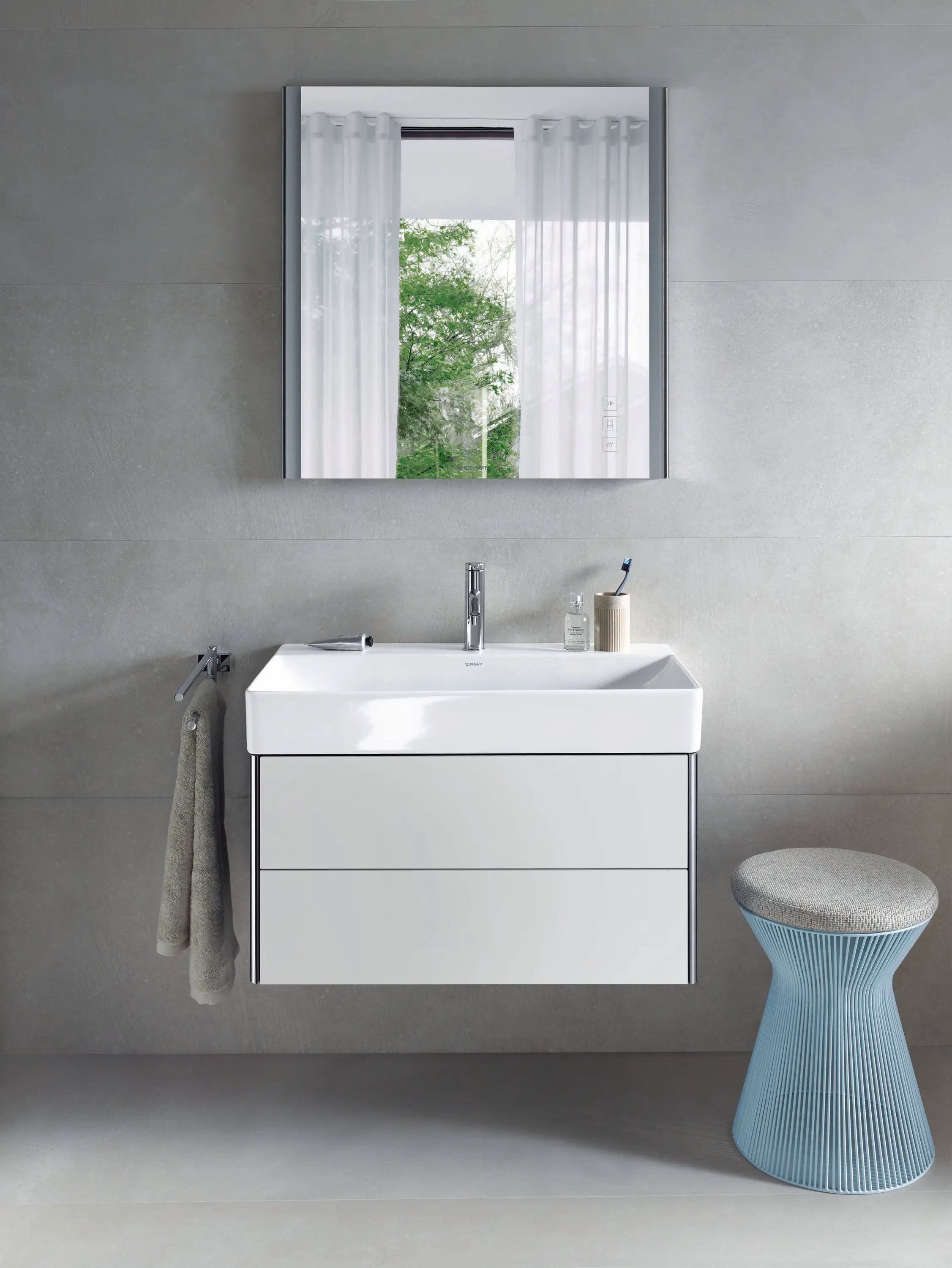 Duravit DuraSquare 30 1/2'' Rectangular Vessel Sink in White with Single Faucet Hole and