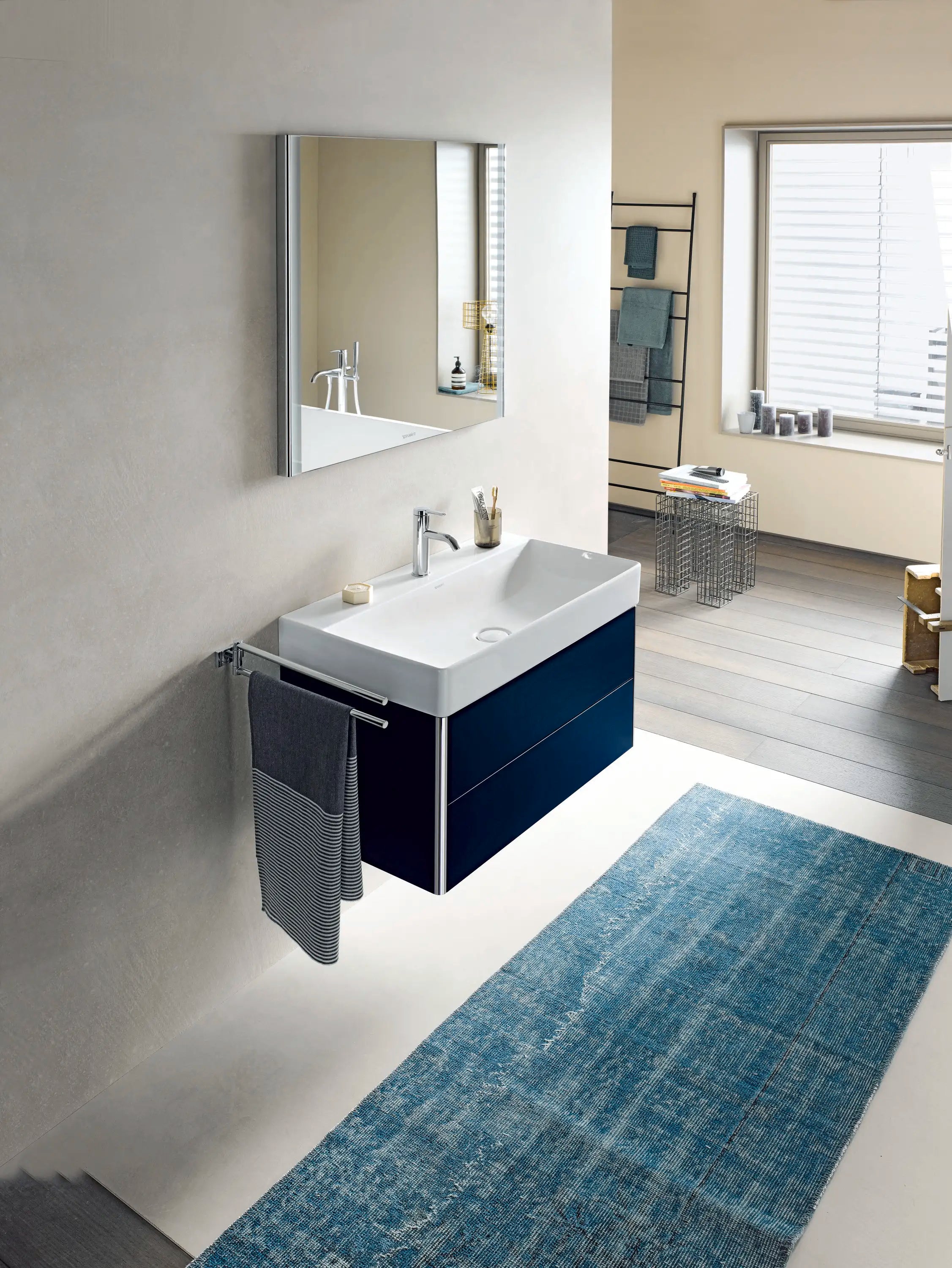 Duravit DuraSquare 30 1/2'' Rectangular Vessel Sink in White with Single Faucet Hole and