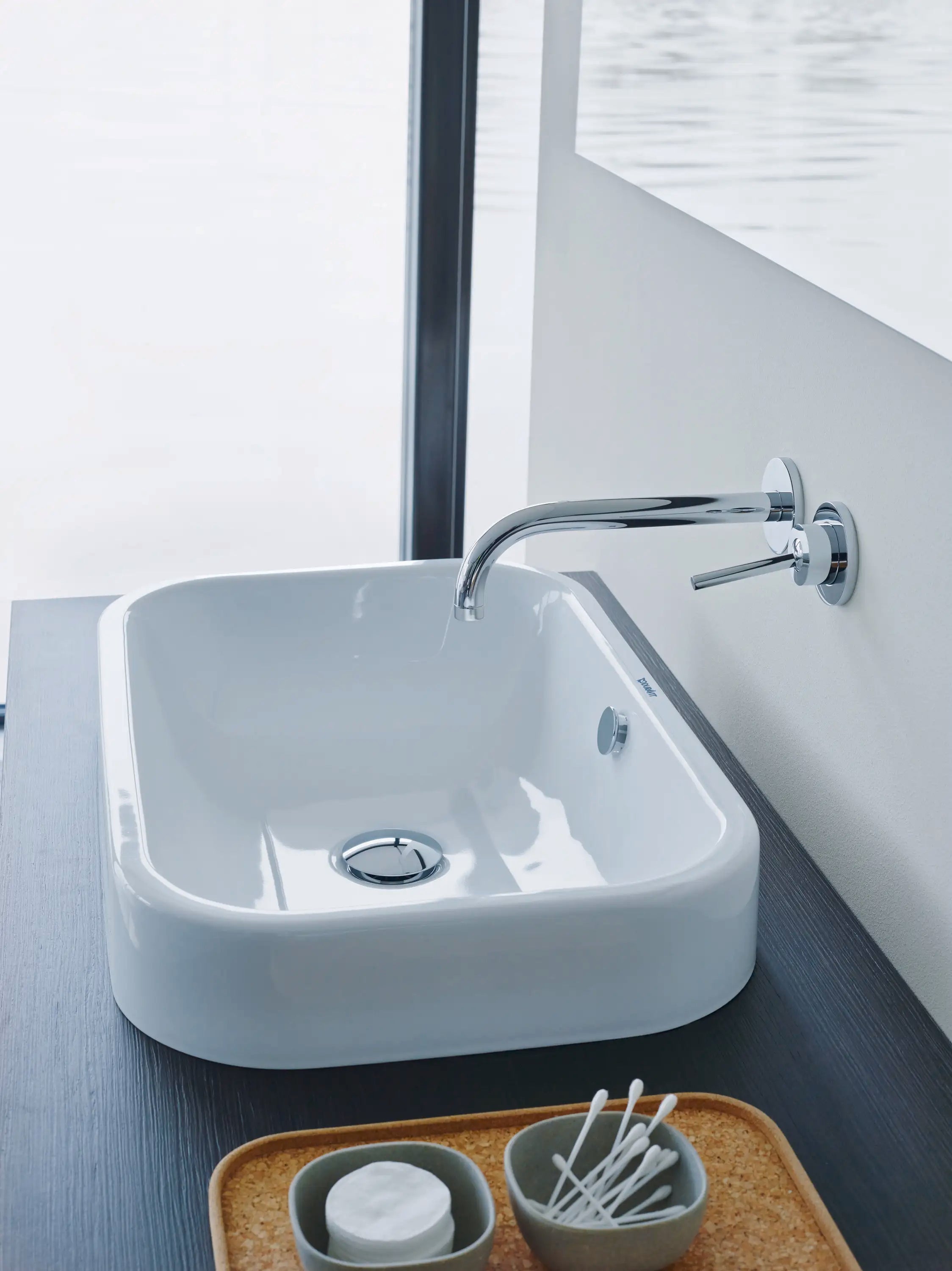 Duravit Happy D.2 23 5/8'' Rectangular Vessel Sink in White with Overflow