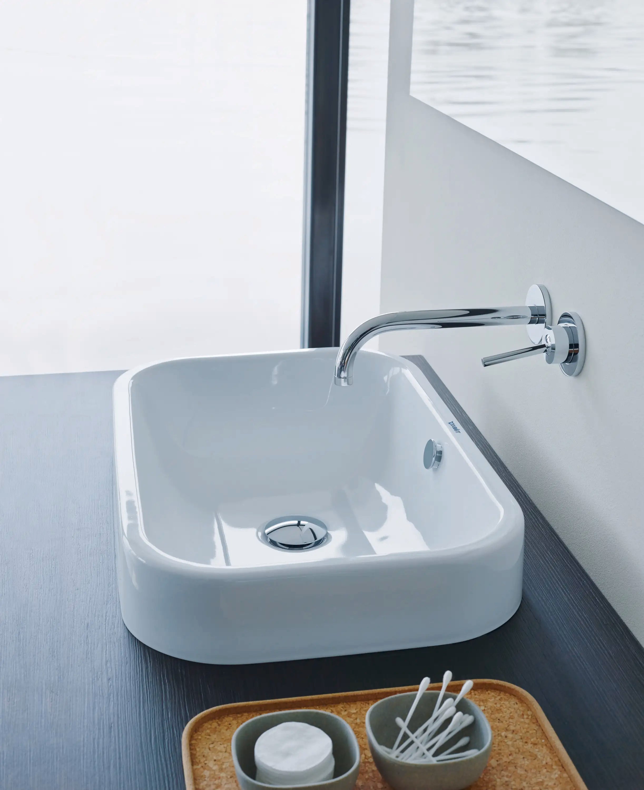 Duravit Happy D.2 23 5/8'' Rectangular Vessel Sink in White with Overflow