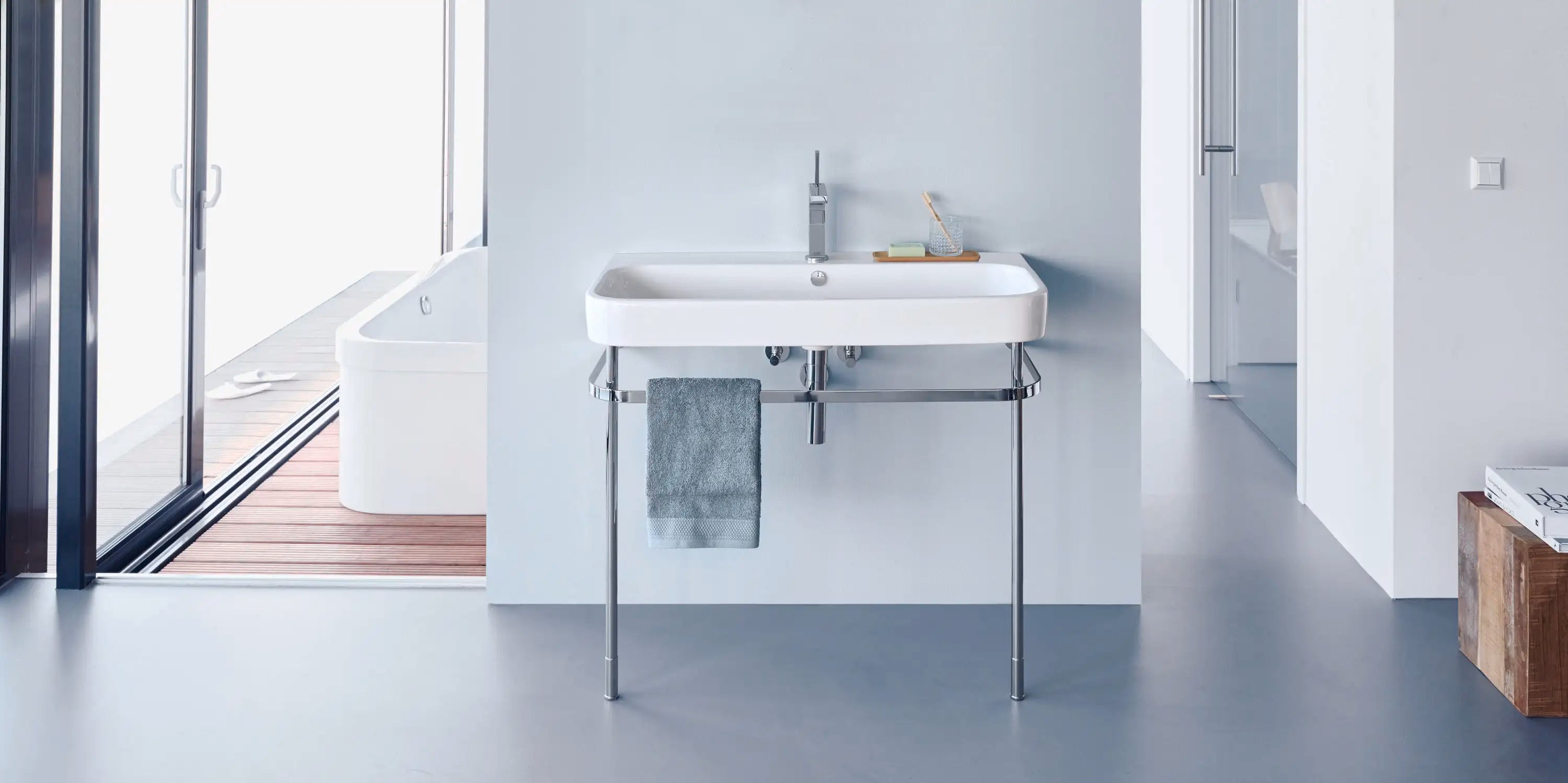 Duravit Happy D.2 38 1/2'' x 19 3/8'' Console in Chrome