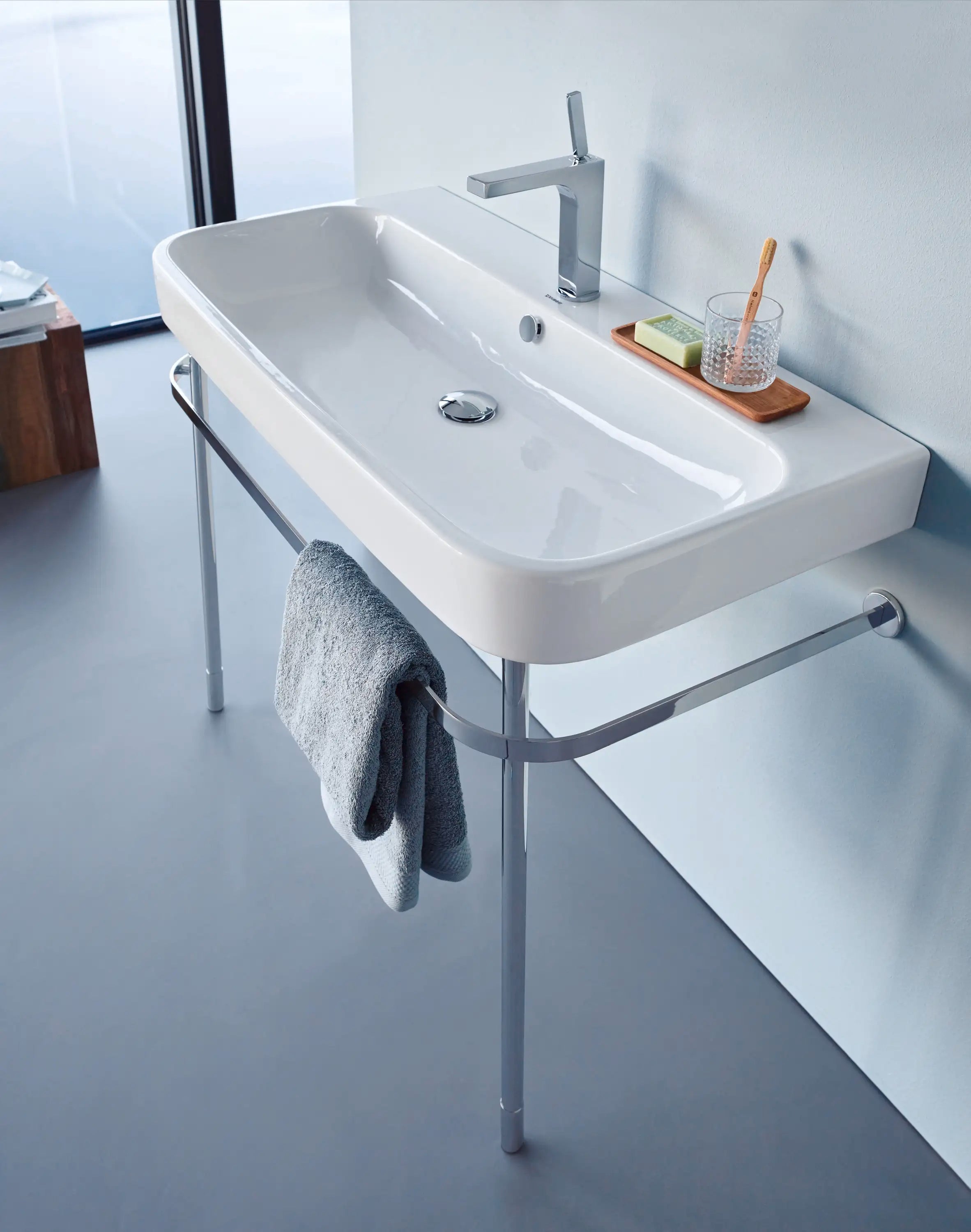 Duravit Happy D.2 38 1/2'' x 19 3/8'' Console in Chrome