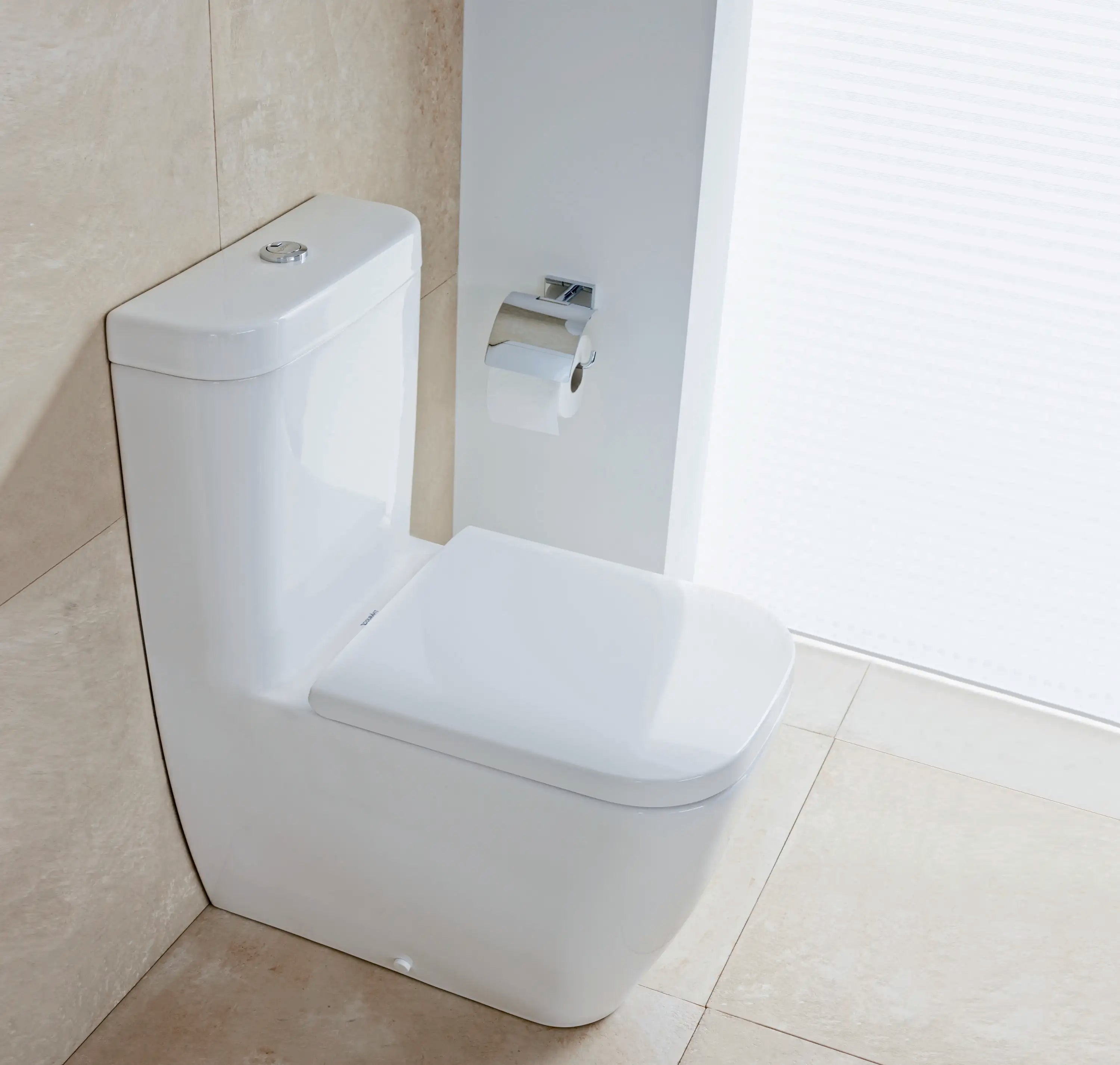 Duravit Karree Single Roll Covered Toilet Paper Holder in Chrome