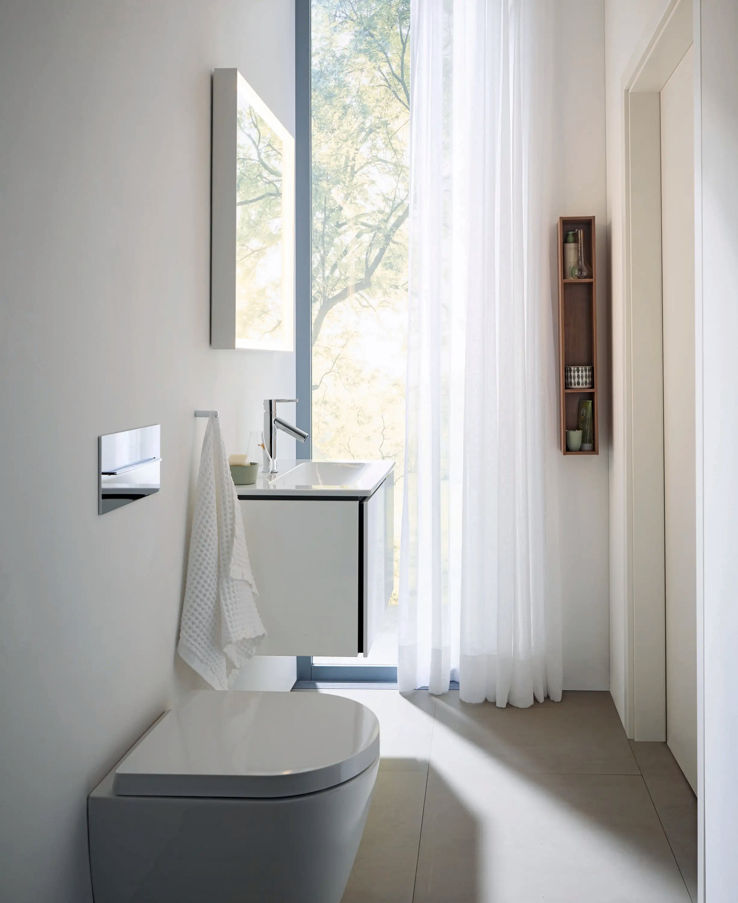 Duravit ME by Starck 24 3/4'' Rectangular Wall Mounted Sink in White with Single Faucet Hole and with Overflow
