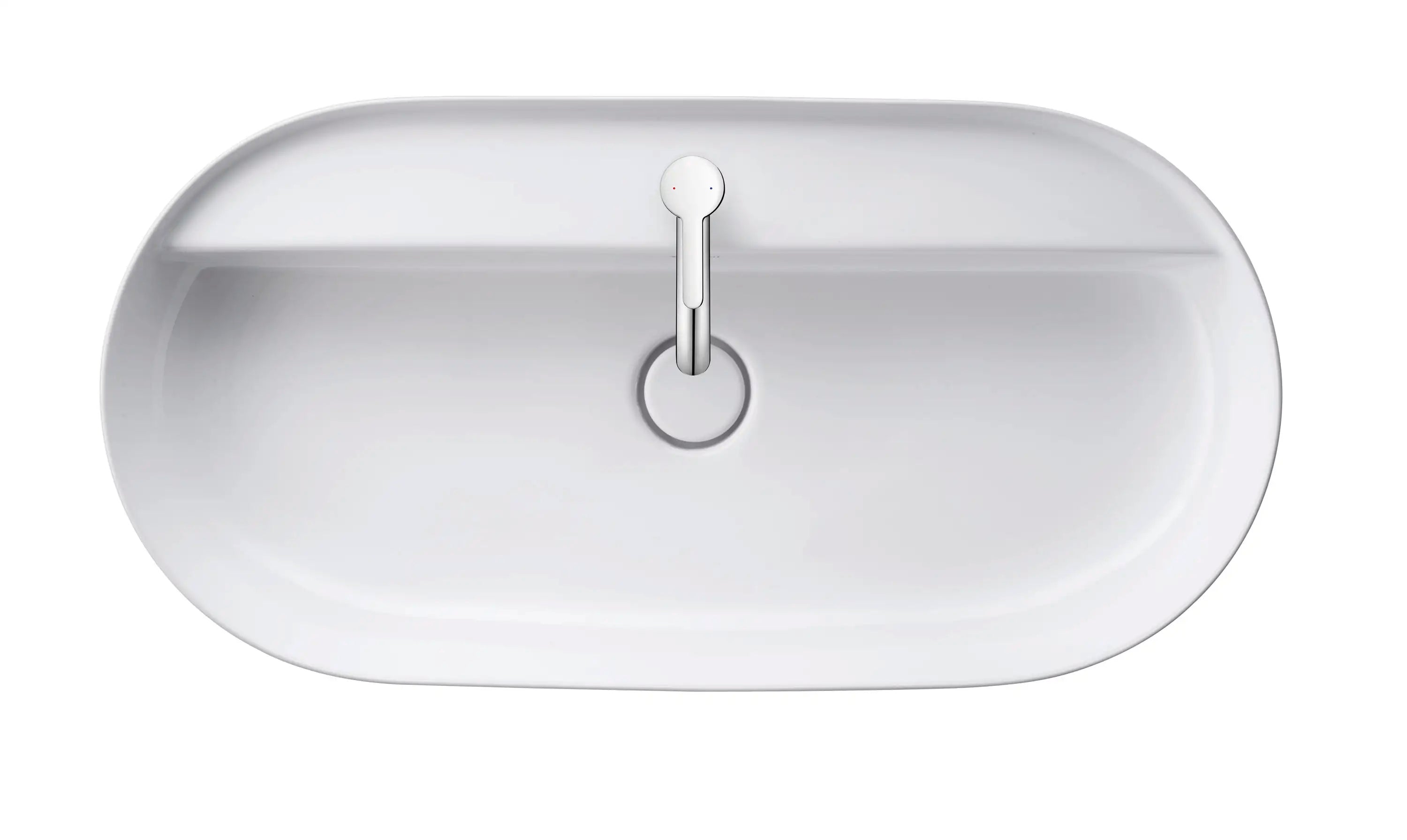 Duravit Luv 31 1/2'' Oval Vessel Sink in White with Single Faucet Hole and