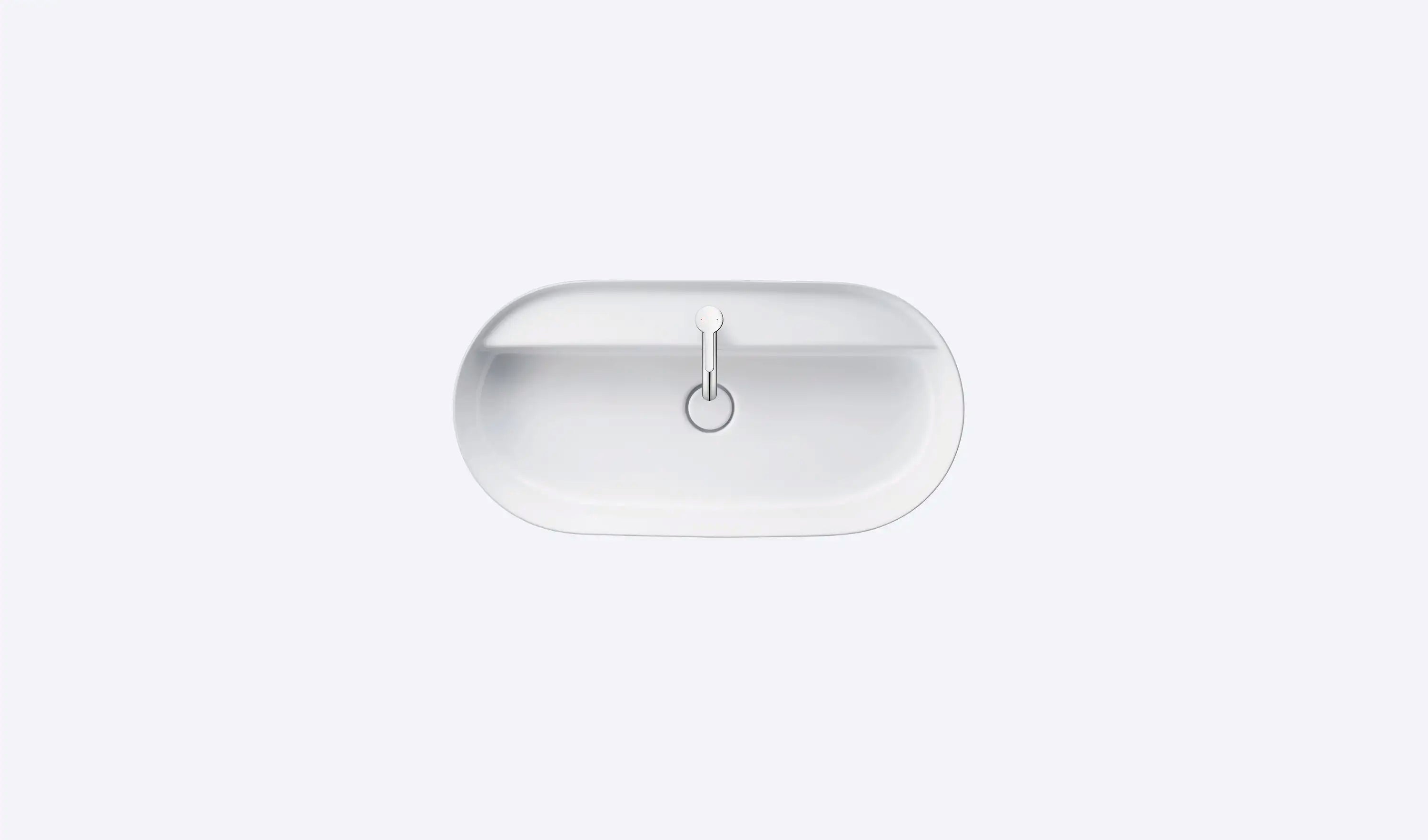 Duravit Luv 31 1/2'' Oval Vessel Sink in White with Single Faucet Hole and