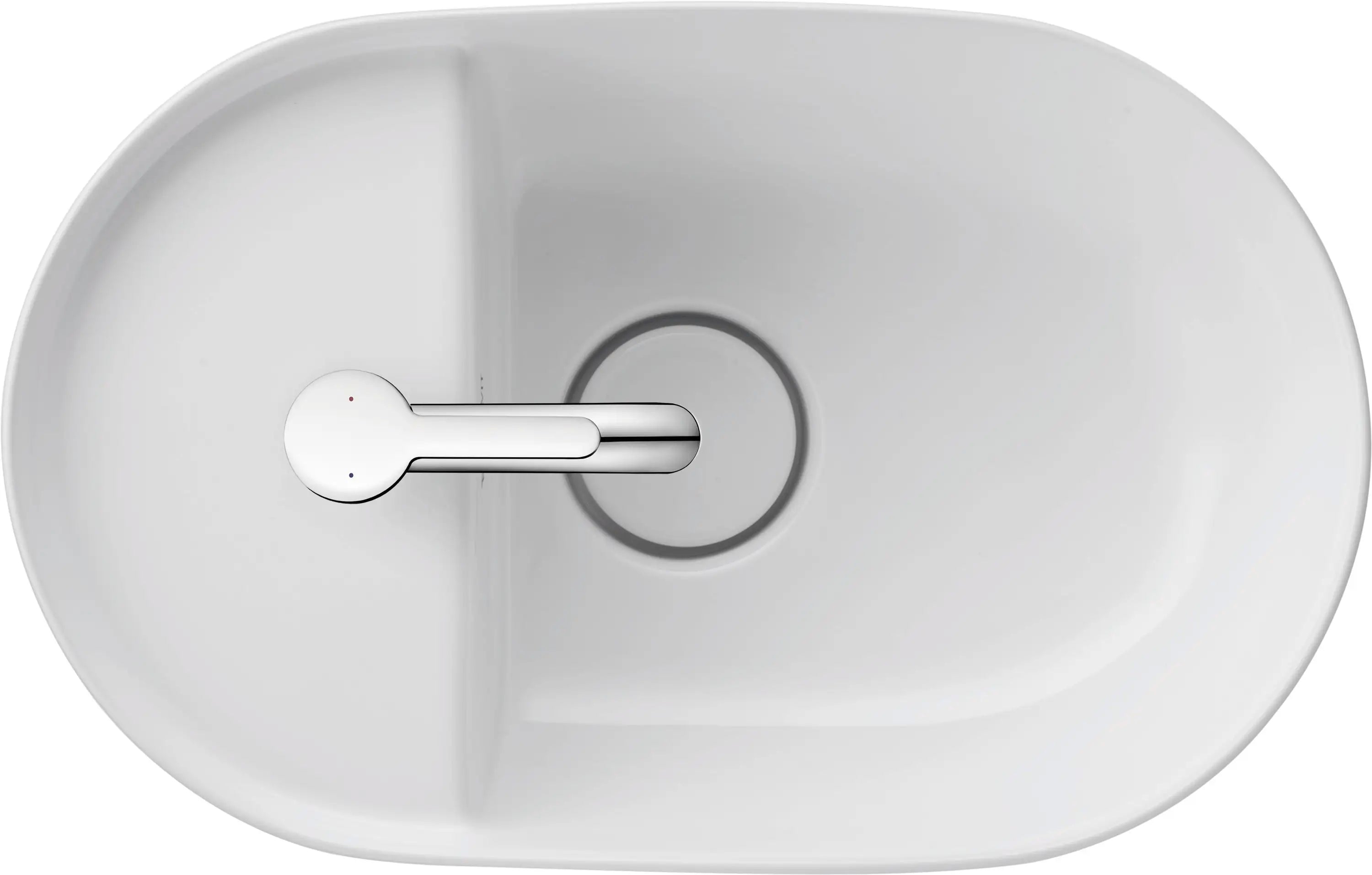 Duravit Luv 16 1/2'' Oval Vessel Sink in White with Single Faucet Hole and