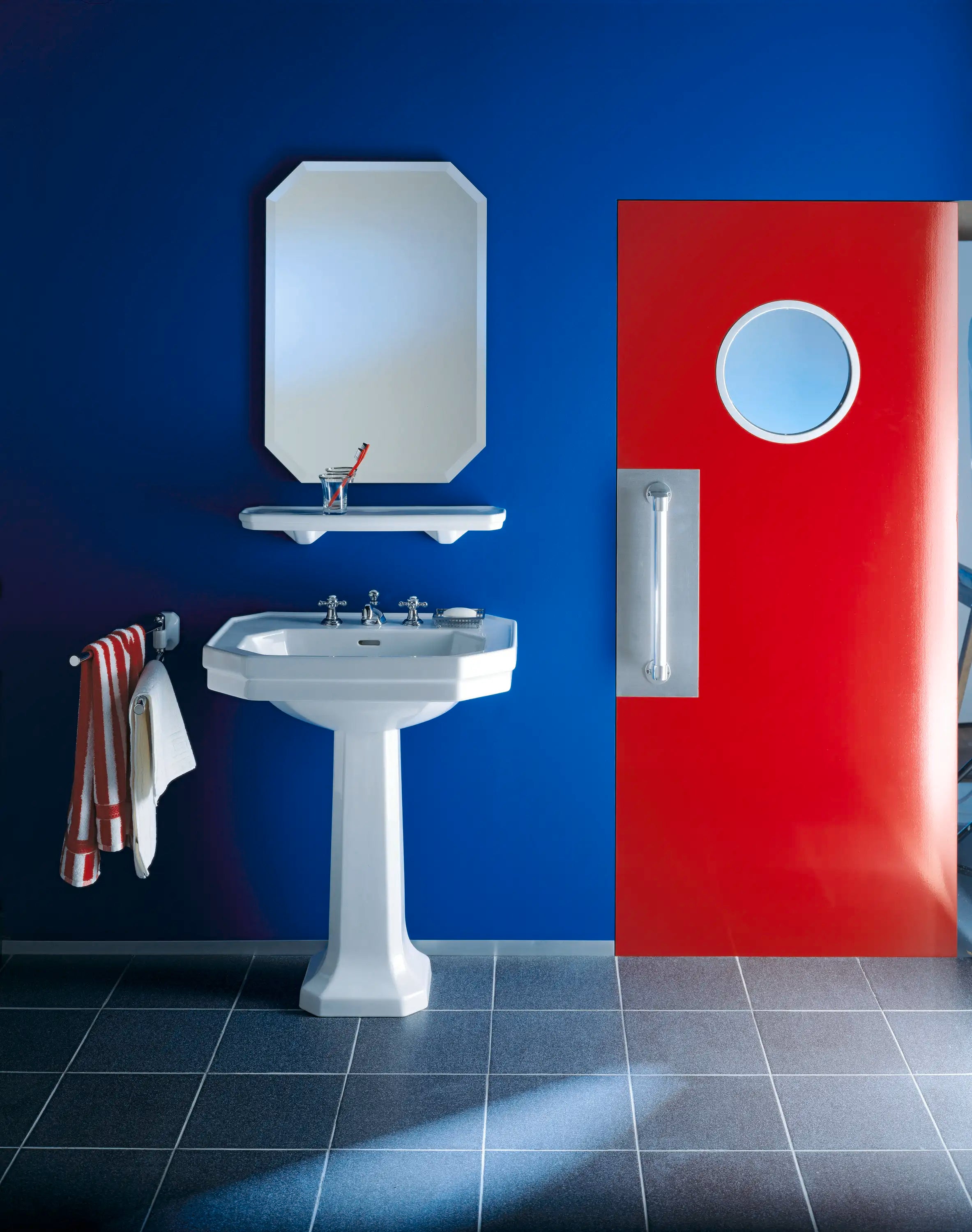 Duravit 1930 series 23 5/8'' Octagonal Wall Mounted Sink in White with Single Faucet Hole and with Overflow