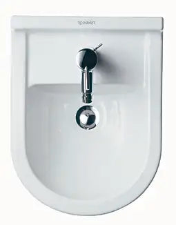 Duravit Starck 3 Single Hole Horizontal Spray Wall Mount Bidet in White