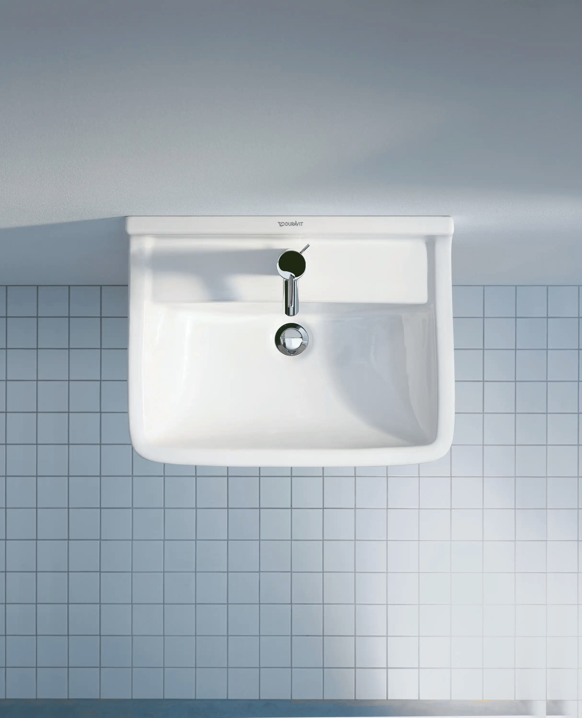 Duravit Starck 3 25 5/8'' Rectangular Wall Mounted Sink in White with Single Faucet Hole and with Overflow