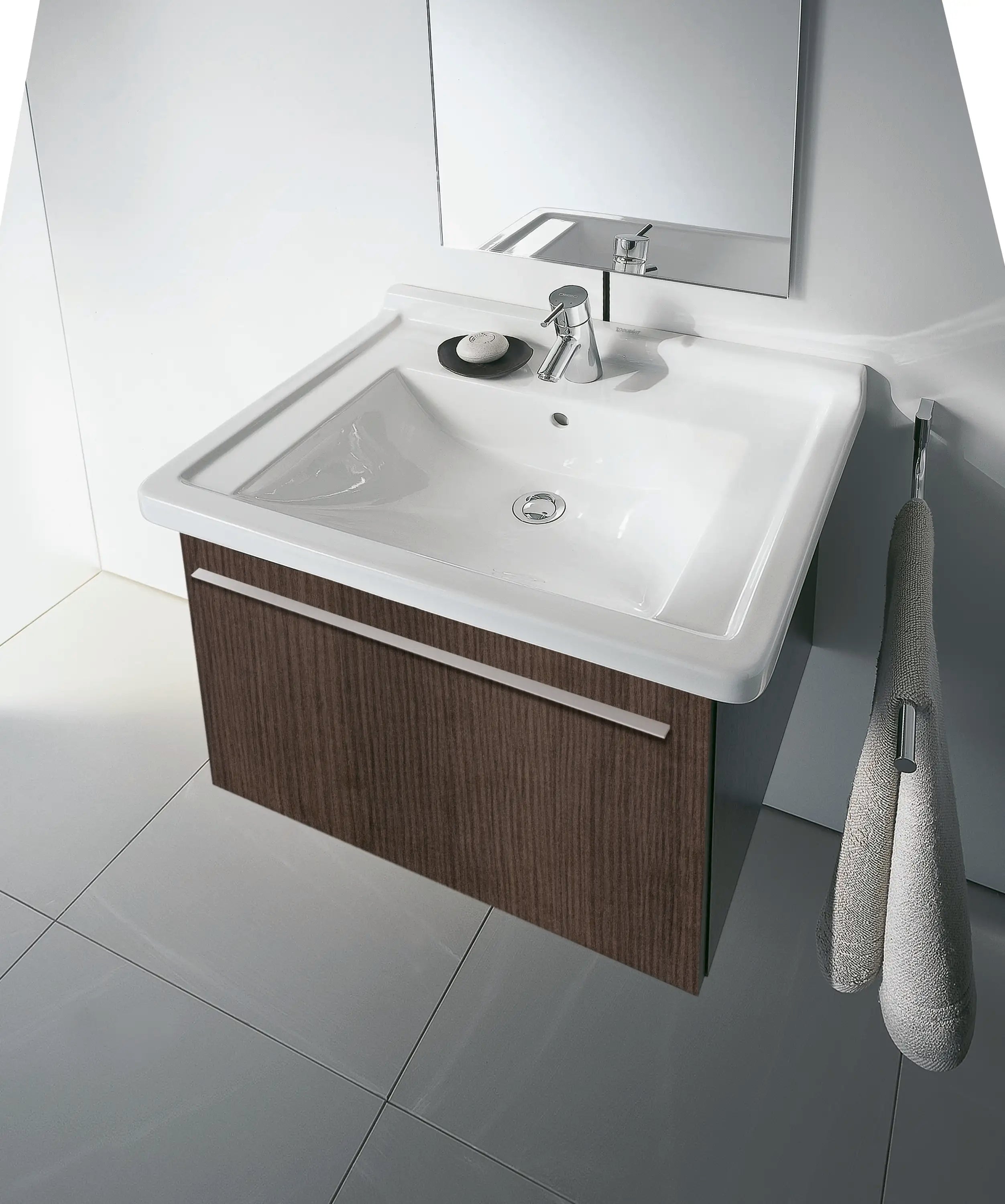 Duravit Starck 3 27 1/2'' Rectangular Wall Mounted Sink in White with Single Faucet Hole and with Overflow