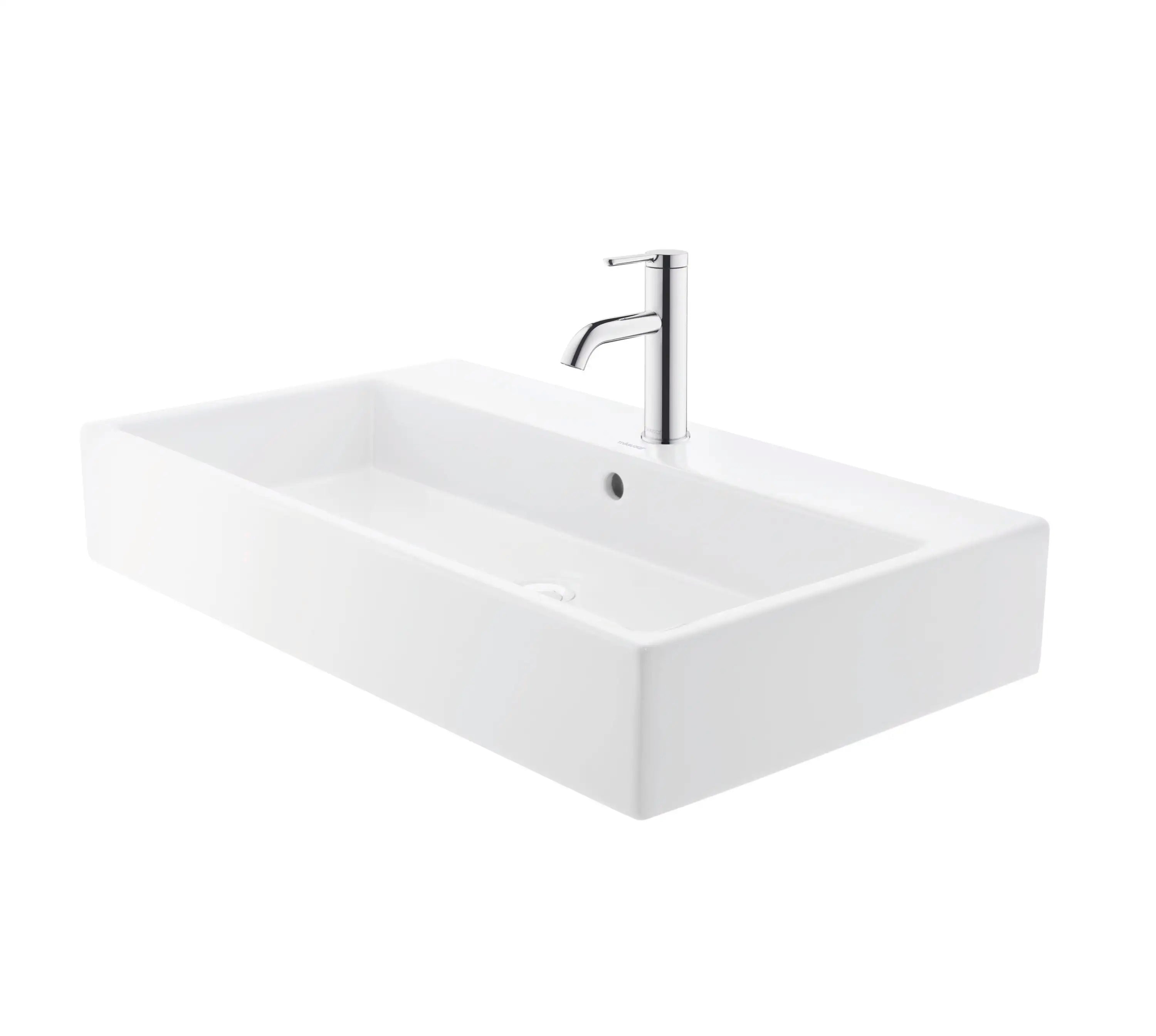 Duravit Vero 31 1/2'' Rectangular Wall Mounted Sink in White with Single Faucet Hole and with Overflow