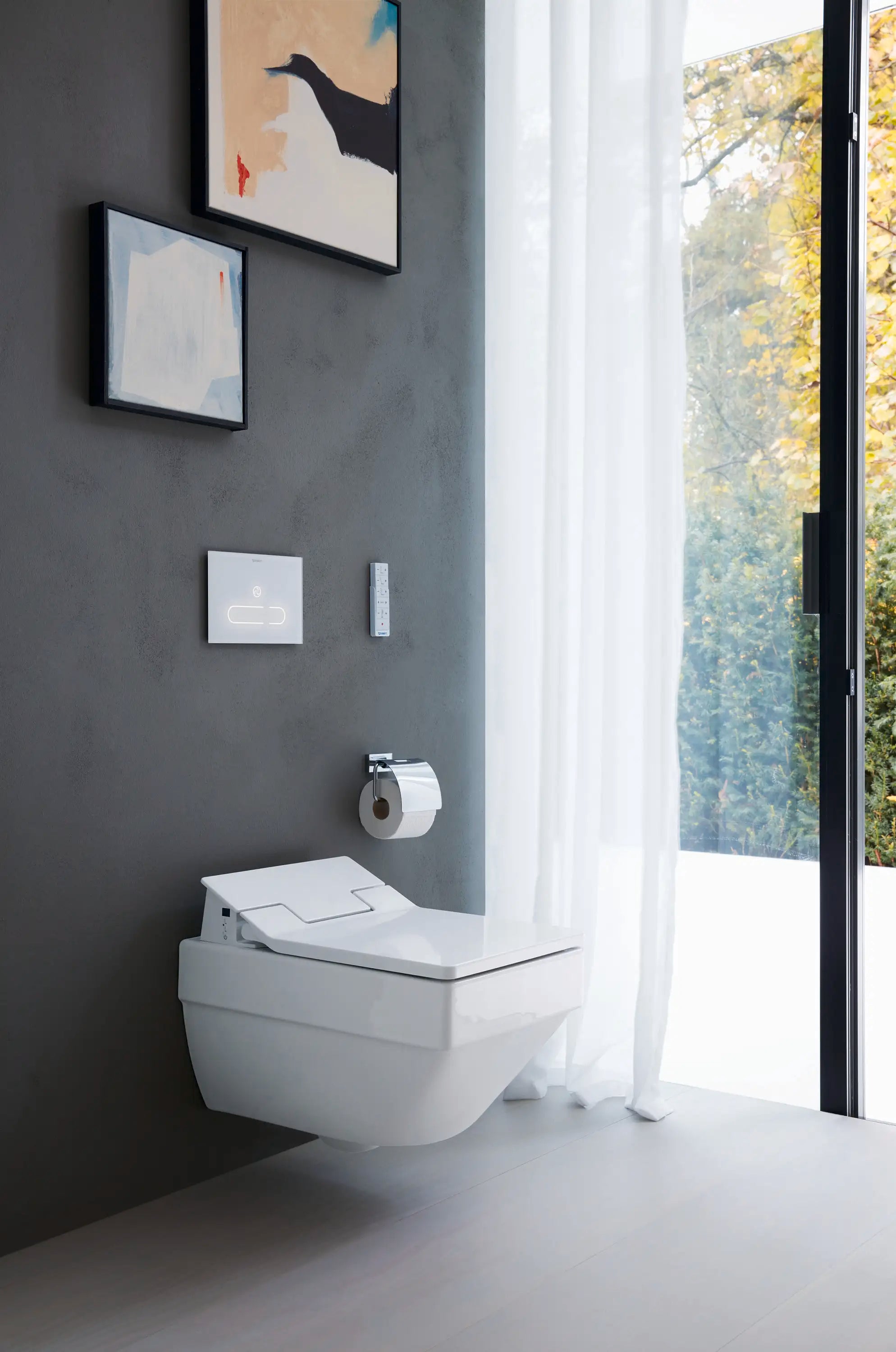 Duravit Karree Single Roll Covered Toilet Paper Holder in Chrome