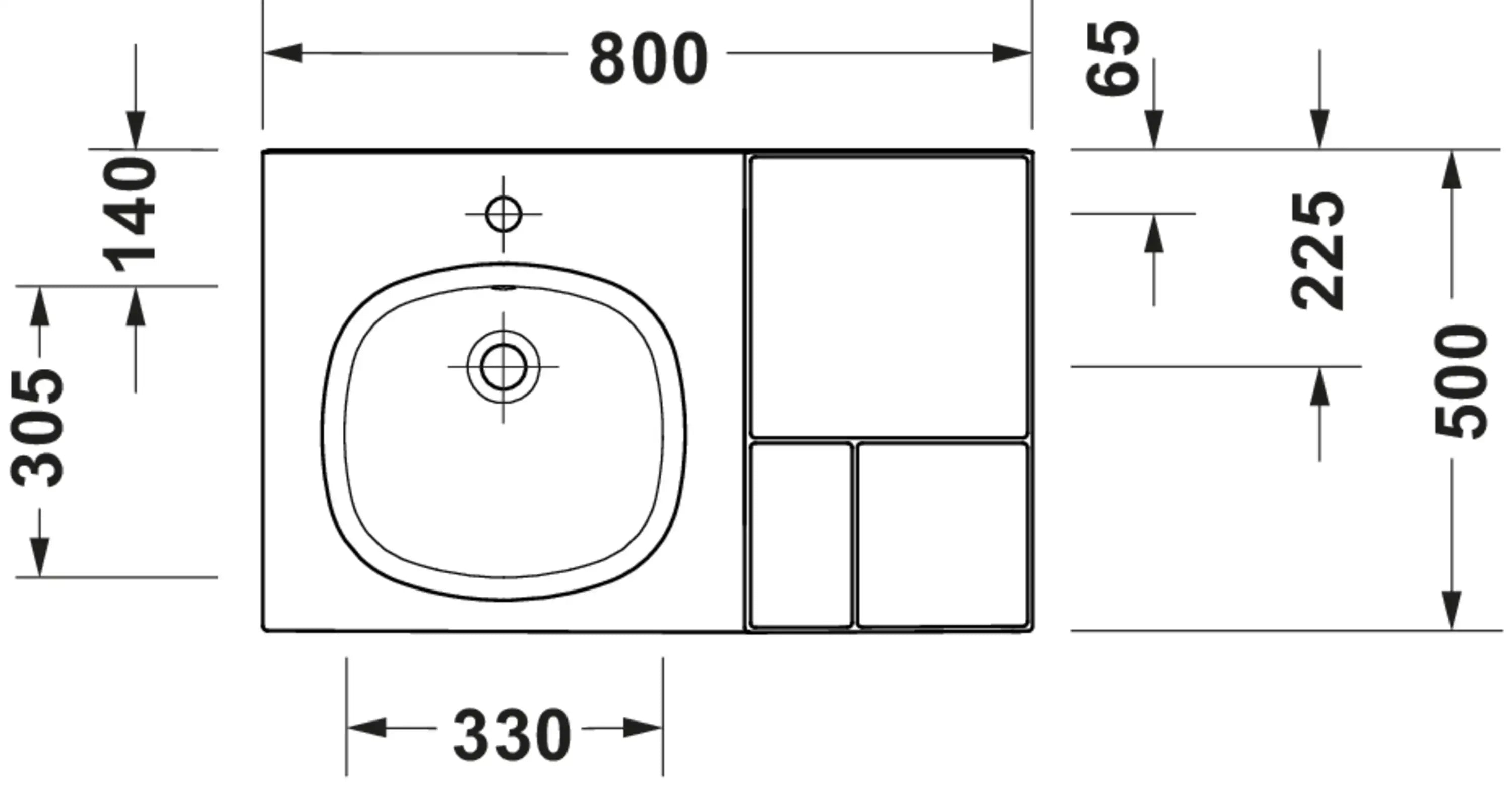 Duravit Aurena 31 3/4'' Rectangular Wall Mounted Sink in White with Single Faucet Hole and with Overflow