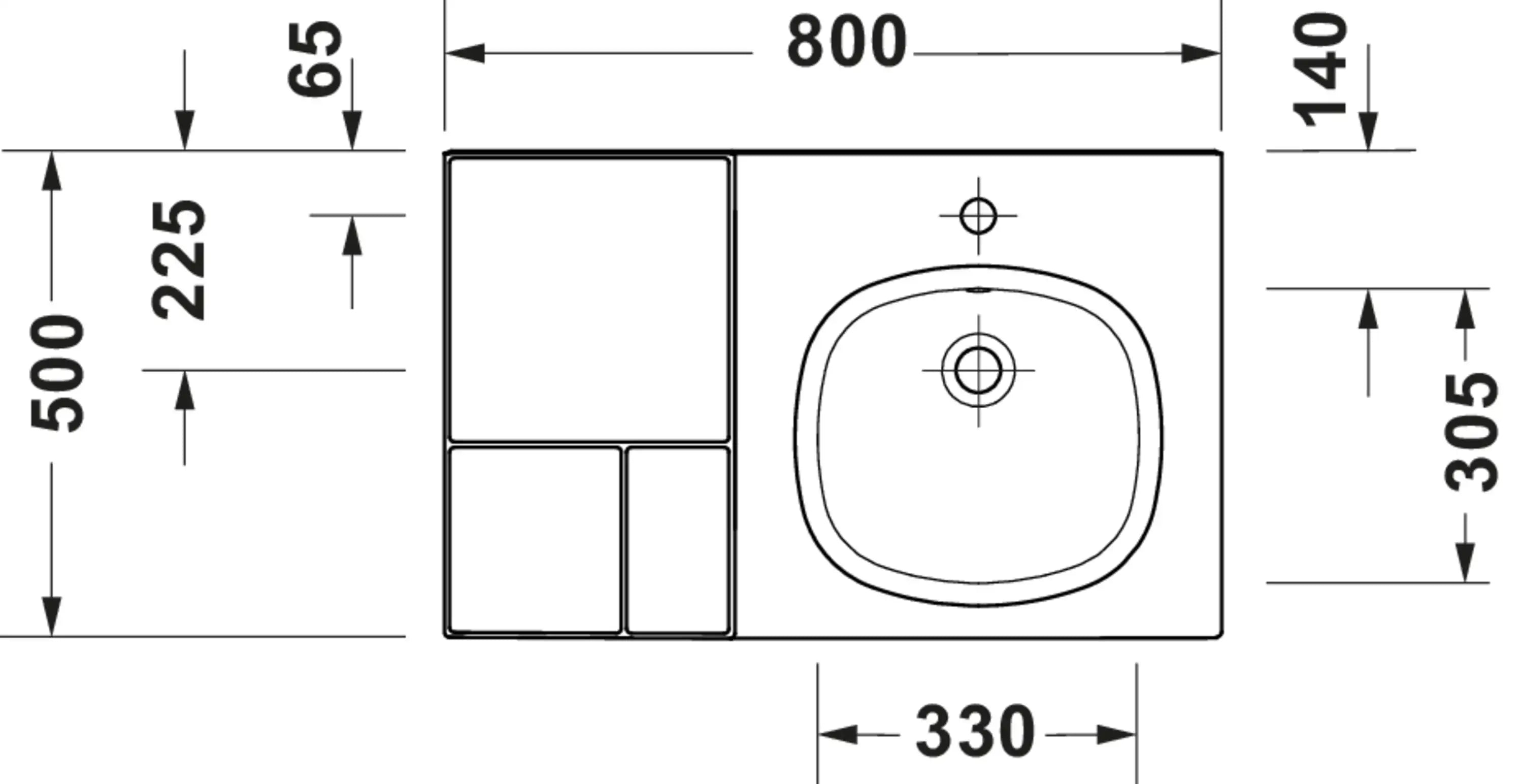 Duravit Aurena 31 3/4'' Rectangular Wall Mounted Sink with Single Faucet Hole and with Overflow