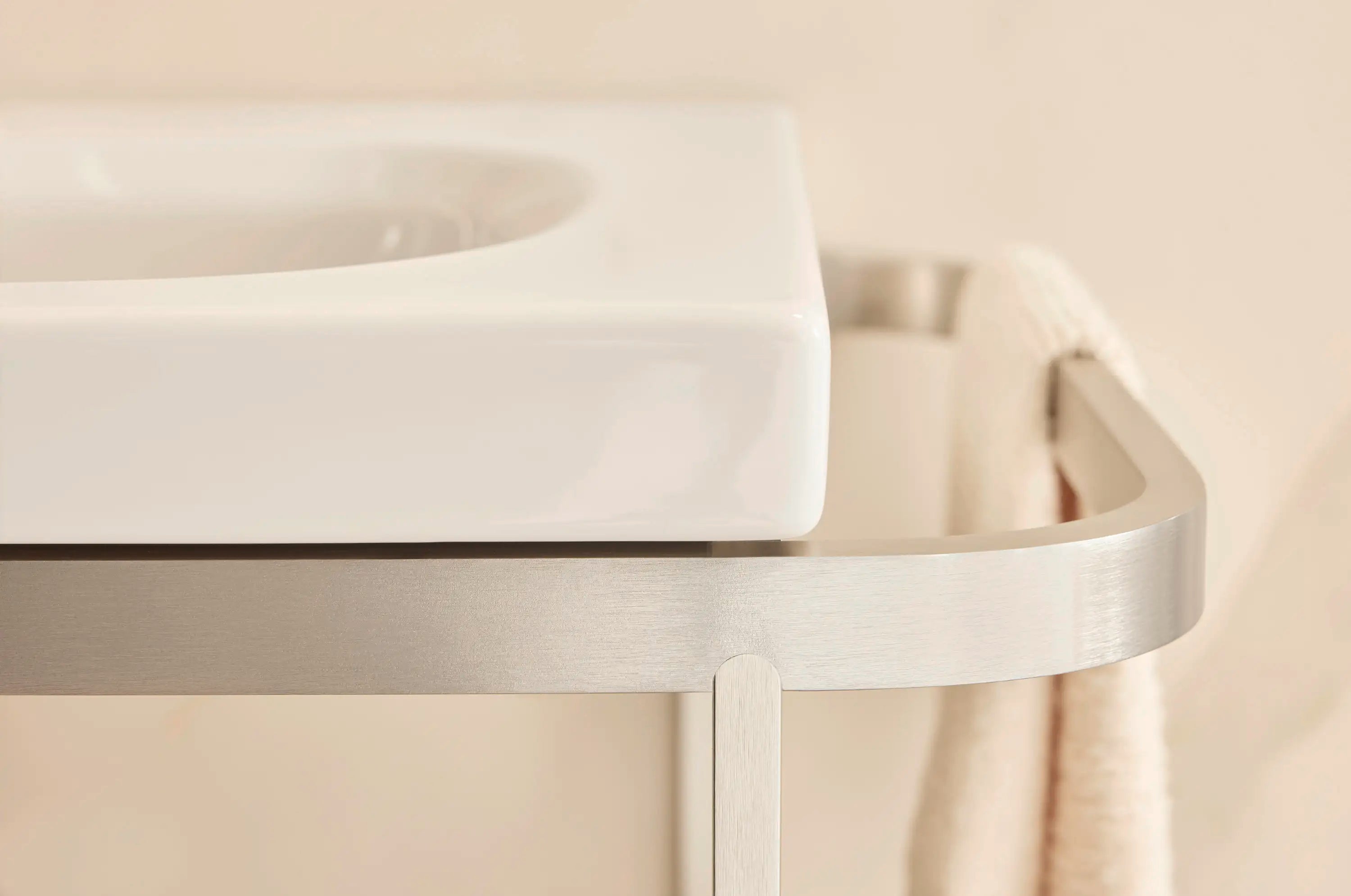 Duravit Aurena 30 7/8'' x 31 5/8'' Console in Brushed Stainless Steel