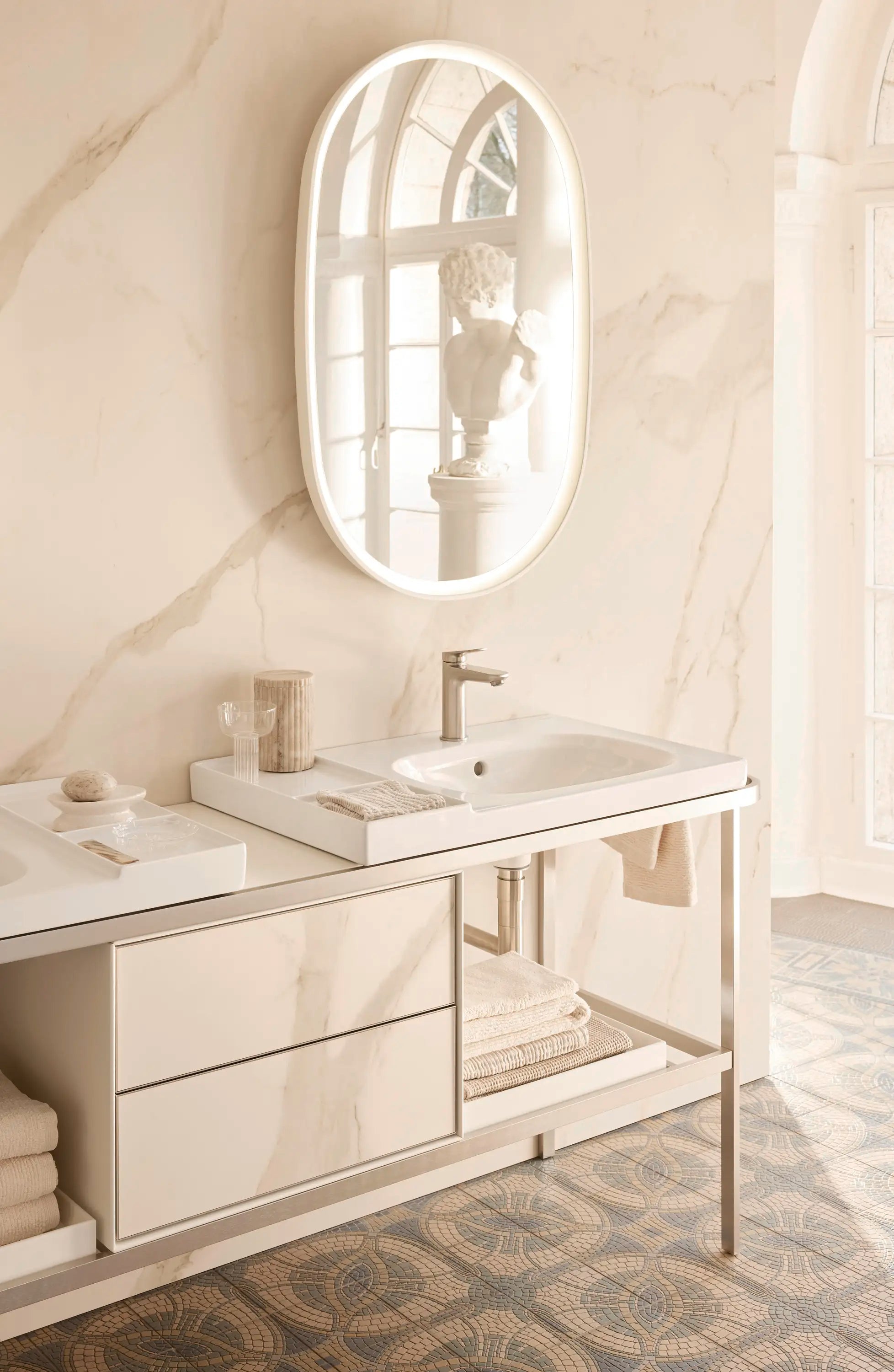 Duravit Aurena 77 1/2'' x 31 5/8'' Console in Brushed Aluminum