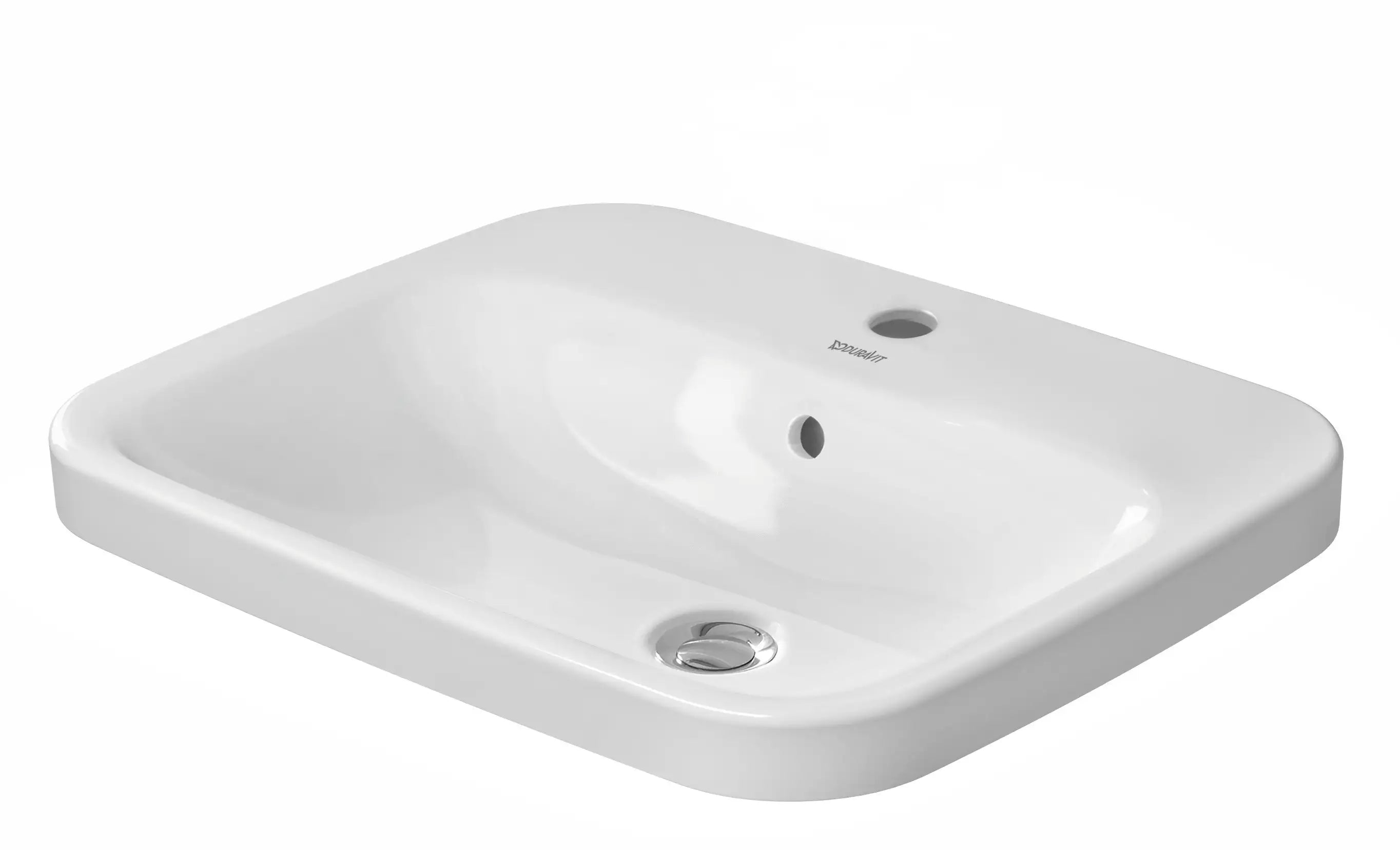 Duravit DuraStyle 22'' Rectangular Drop In Sink in White with Single Faucet Hole and Overflow