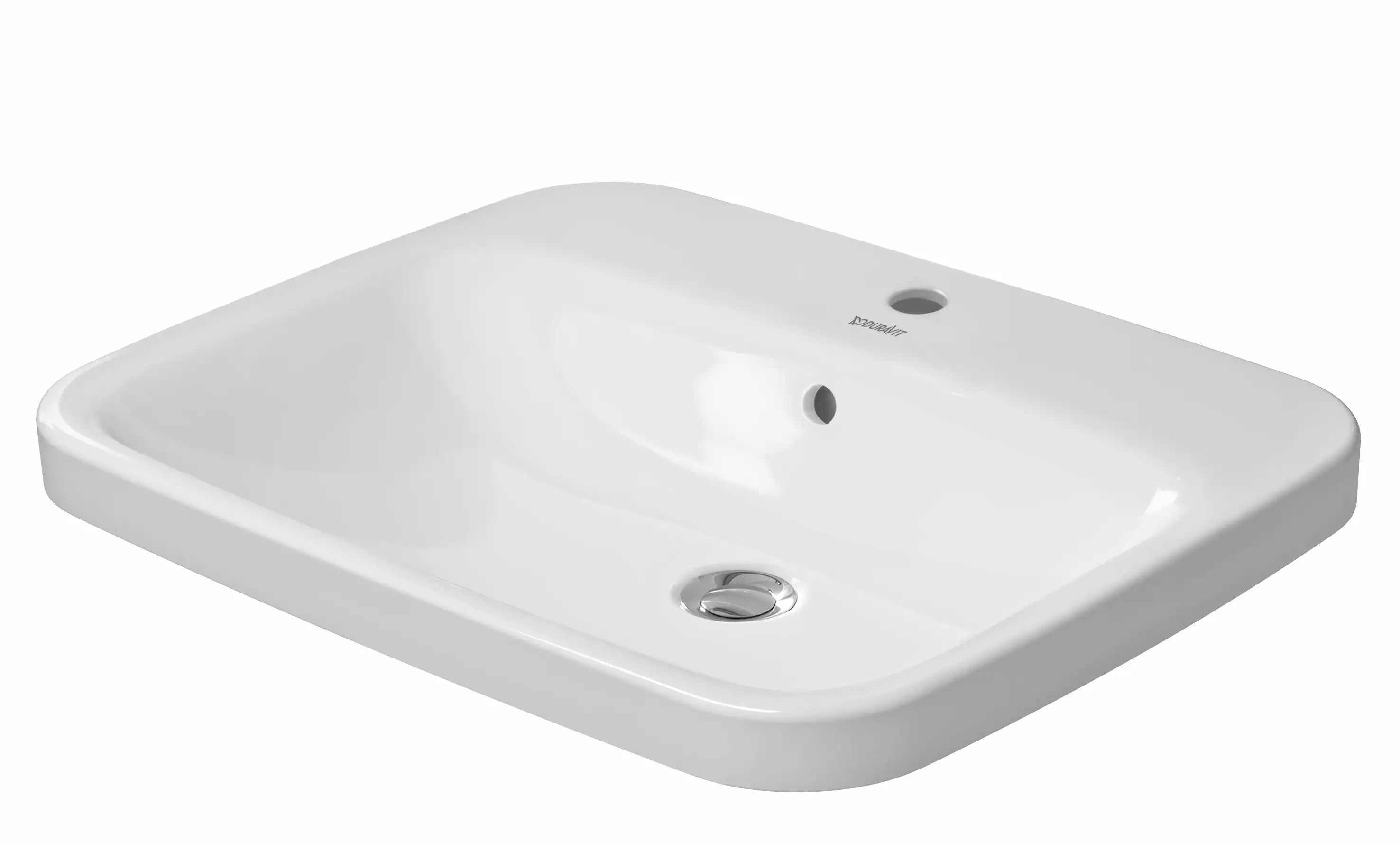 Duravit DuraStyle 24 1/4'' Rectangular Drop In Sink in White with Single Faucet Hole and Overflow