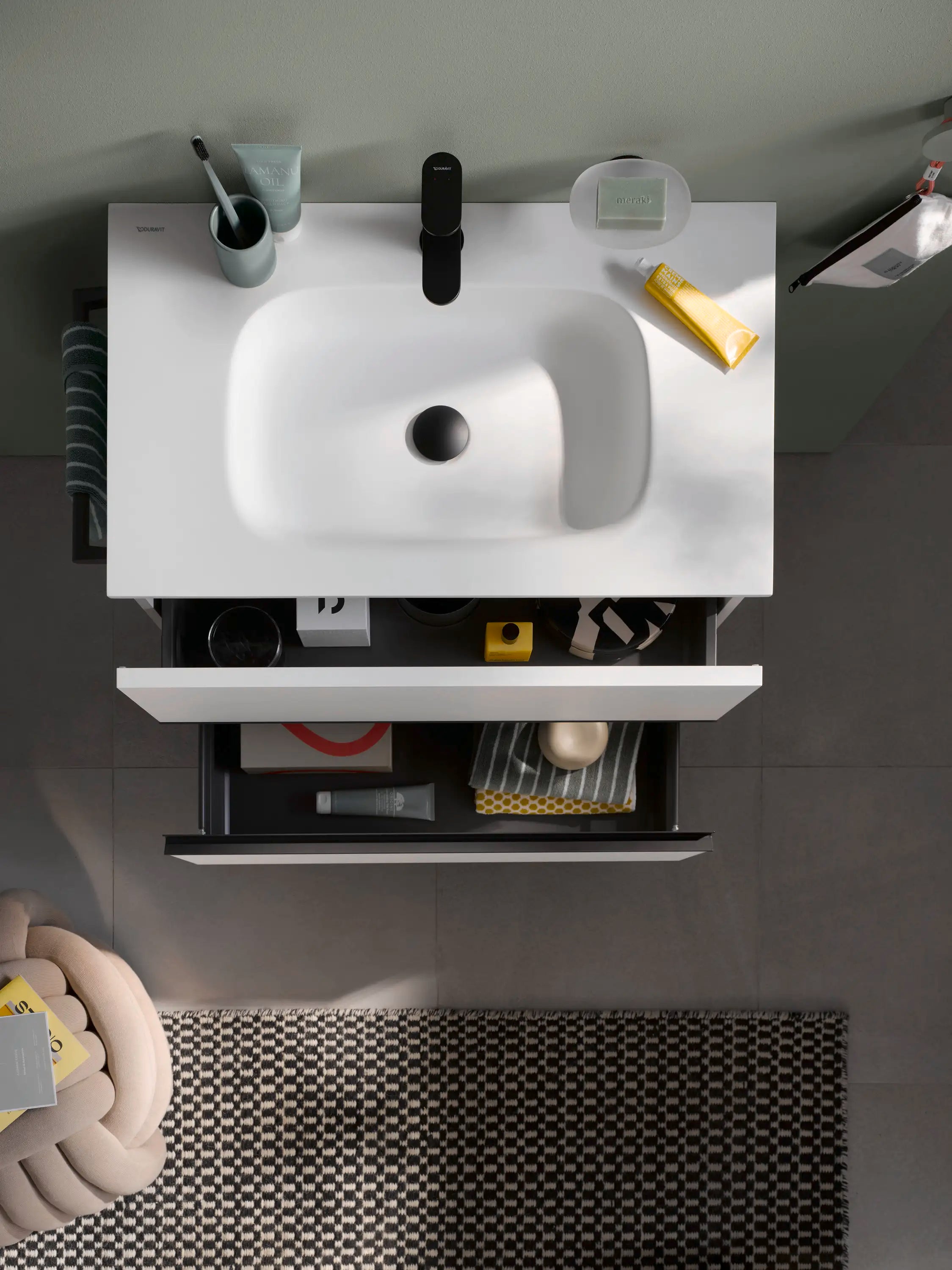 Duravit Sivida 31 7/8'' Wall Mount Two Drawer Single Vanity Cabinet, Sink Sold Separately