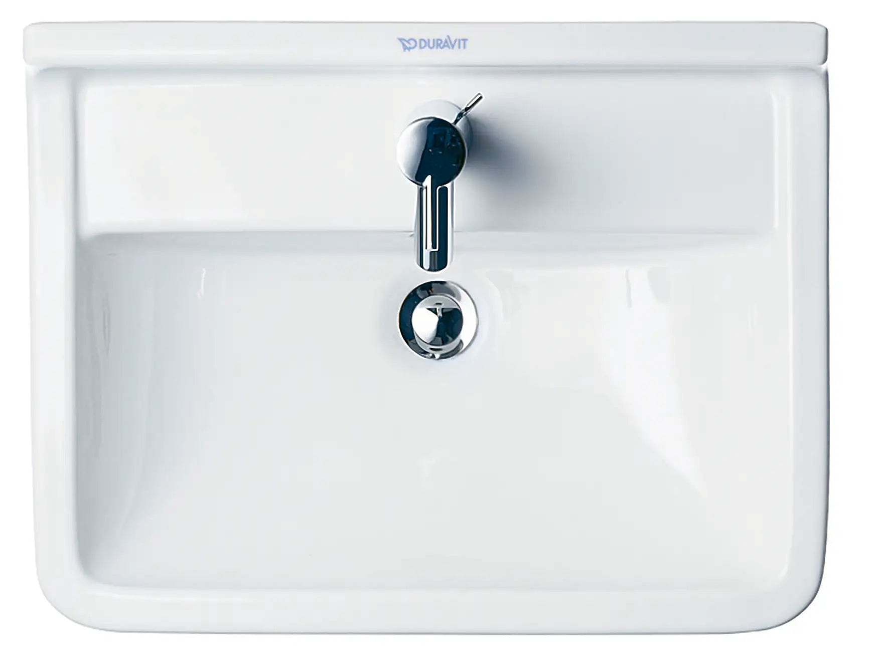 Duravit Starck 3 21 5/8'' Rectangular Wall Mounted Sink in White with Single Faucet Hole and with Overflow