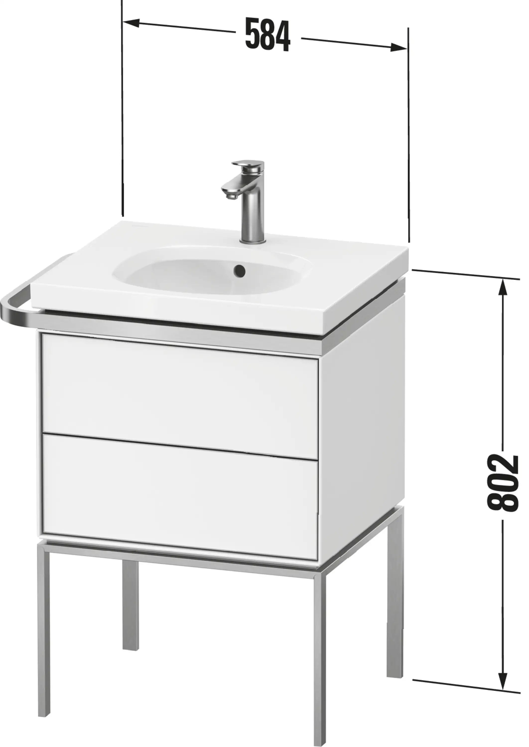 Duravit Aurena 23'' Wall Mount Two Drawer Single Vanity Cabinet, Sink Sold Separately