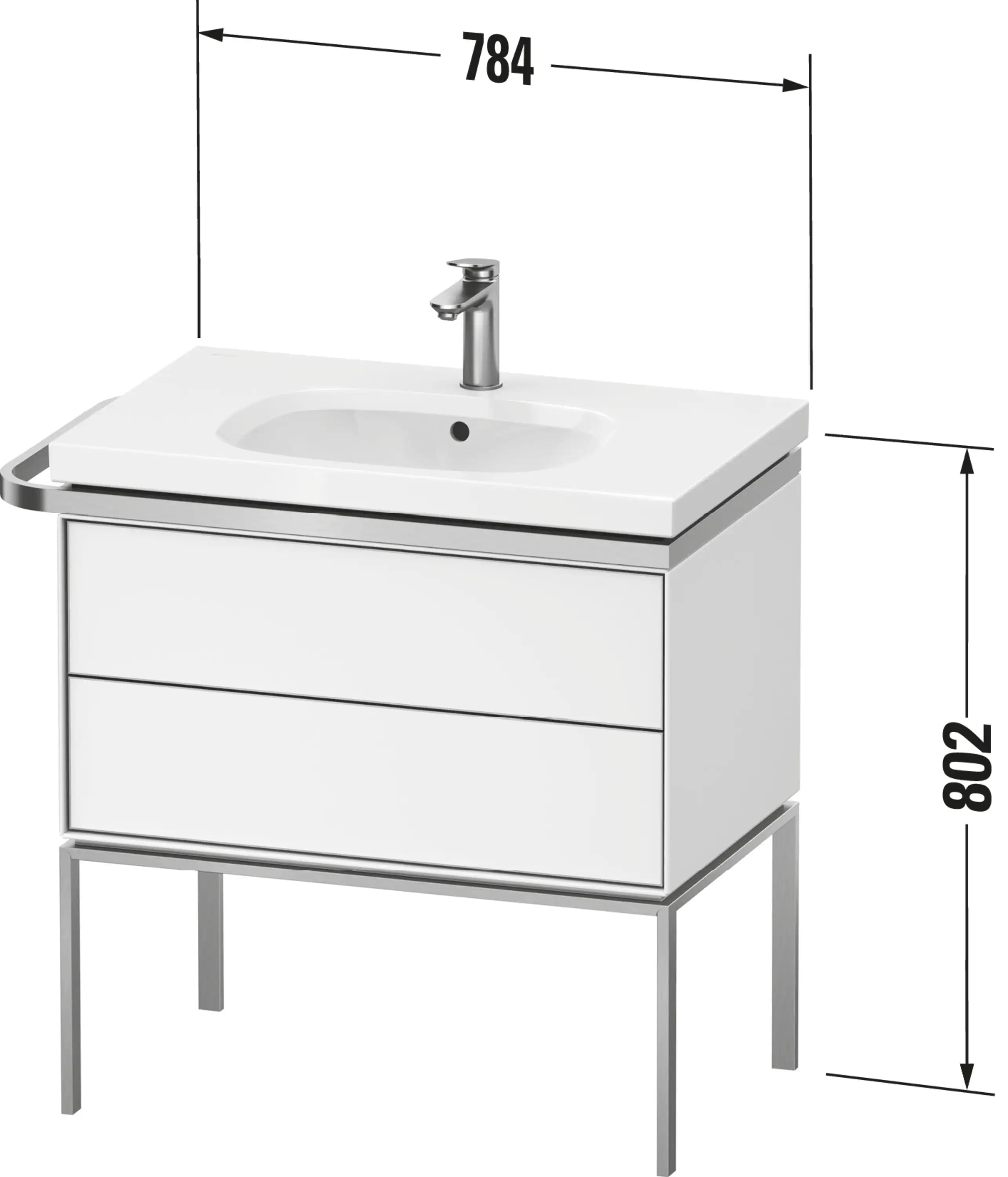 Duravit Aurena 30 7/8'' Wall Mount Two Drawer Single Vanity Cabinet, Sink Sold Separately