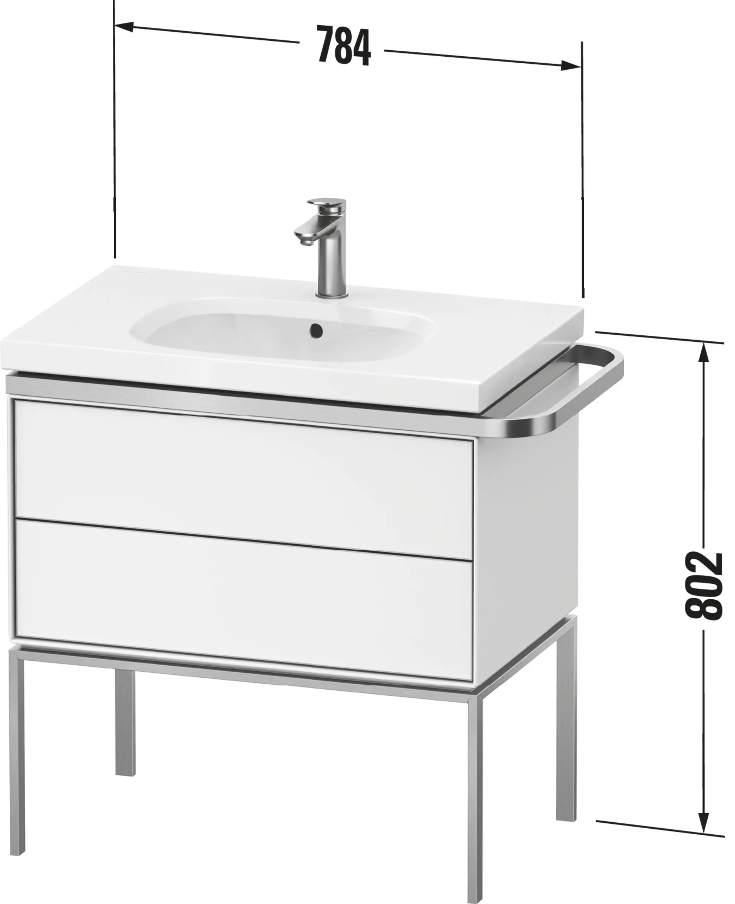 Duravit Aurena 30 7/8'' Wall Mount Two Drawer Single Vanity Cabinet, Sink Sold Separately