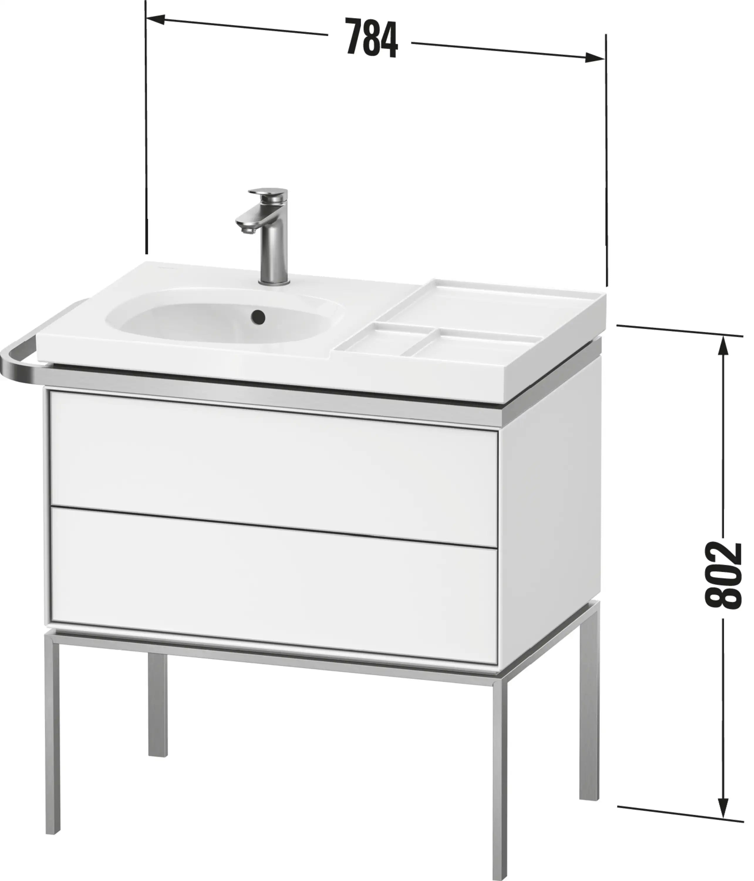 Duravit Aurena 30 7/8'' Wall Mount Two Drawer Single Vanity Cabinet, Sink Sold Separately