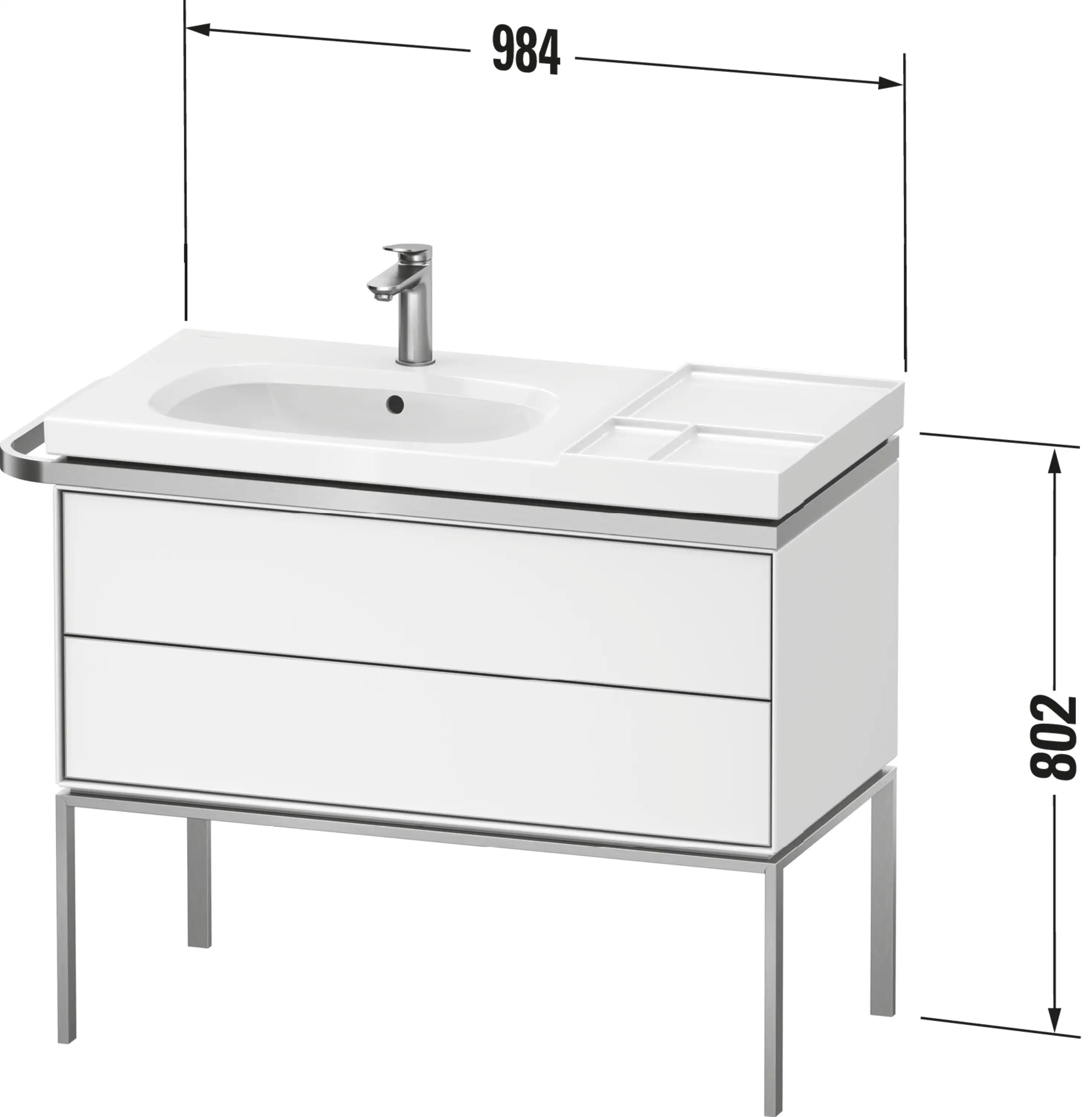 Duravit Aurena 38 3/4'' Wall Mount Two Drawer Single Vanity Cabinet, Sink Sold Separately