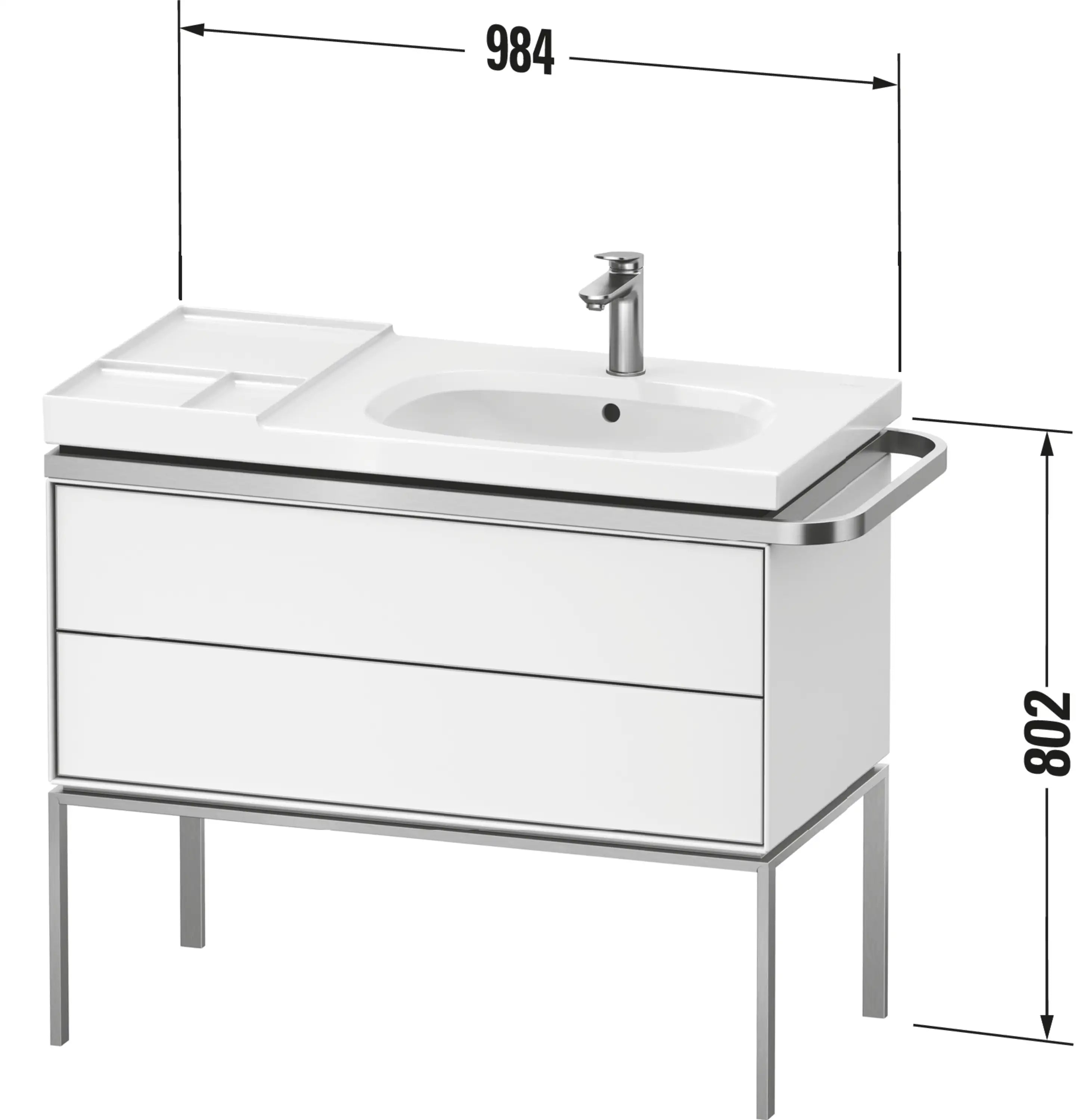 Duravit Aurena 38 3/4'' Wall Mount Two Drawer Single Vanity Cabinet, Sink Sold Separately