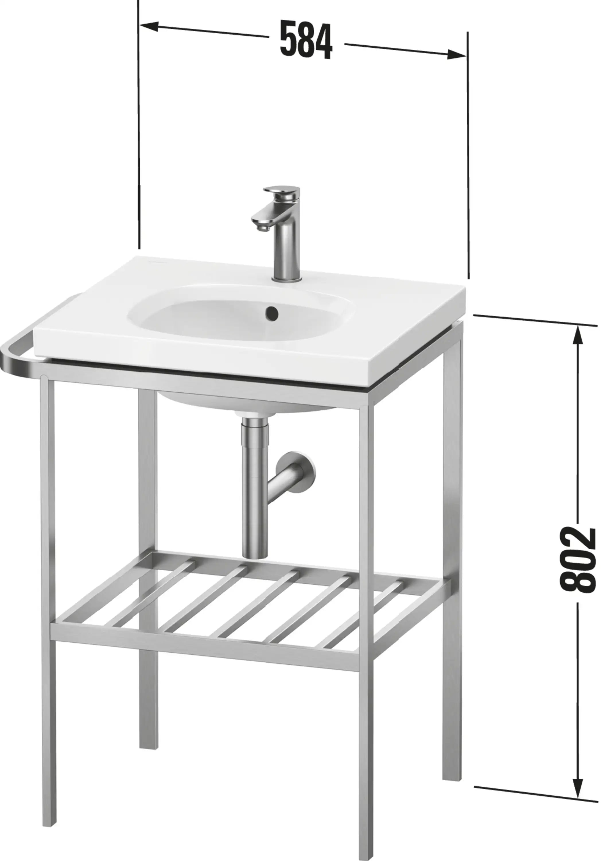 Duravit Aurena 23'' x 31 5/8'' Console in Brushed Stainless Steel