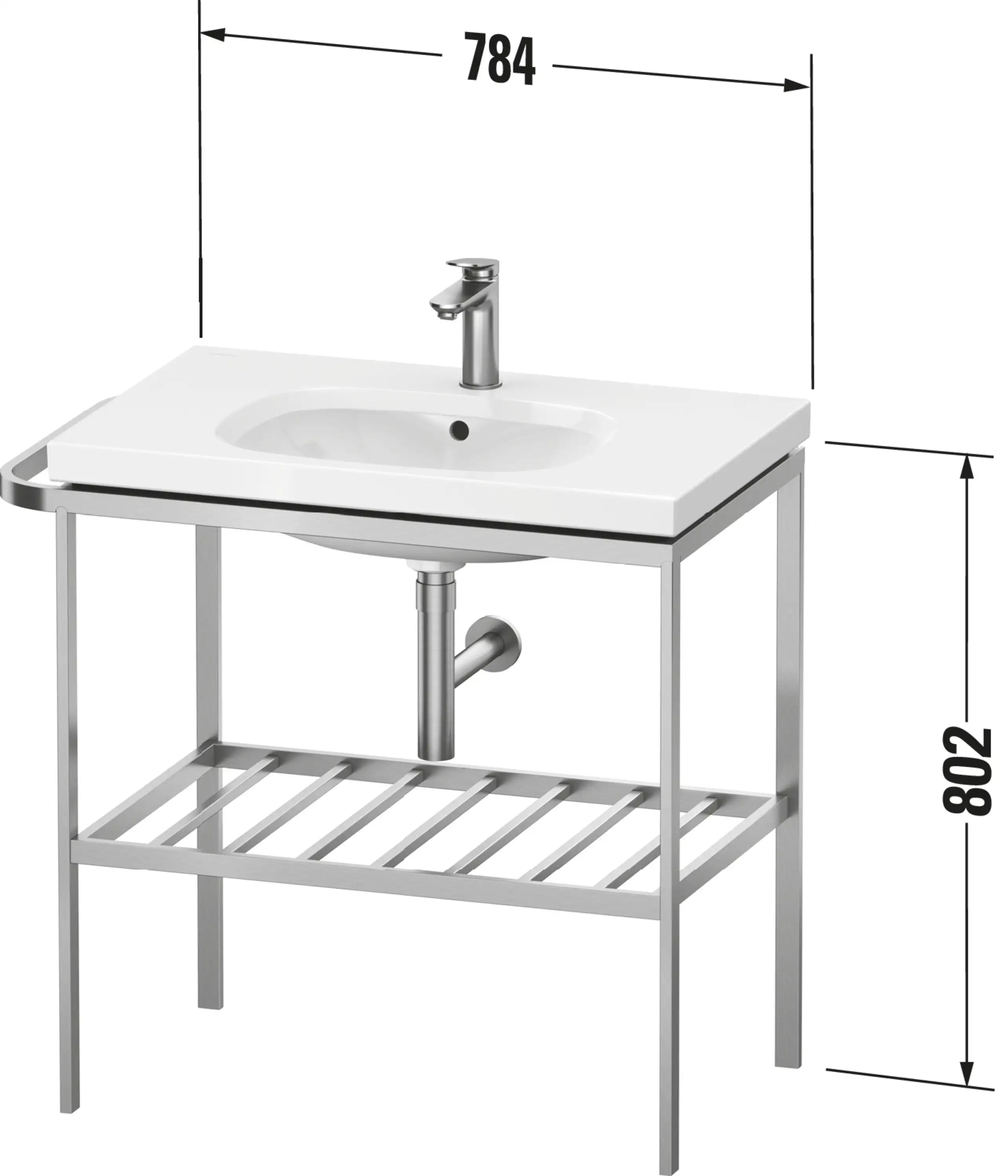 Duravit Aurena 30 7/8'' x 31 5/8'' Console in Brushed Stainless Steel
