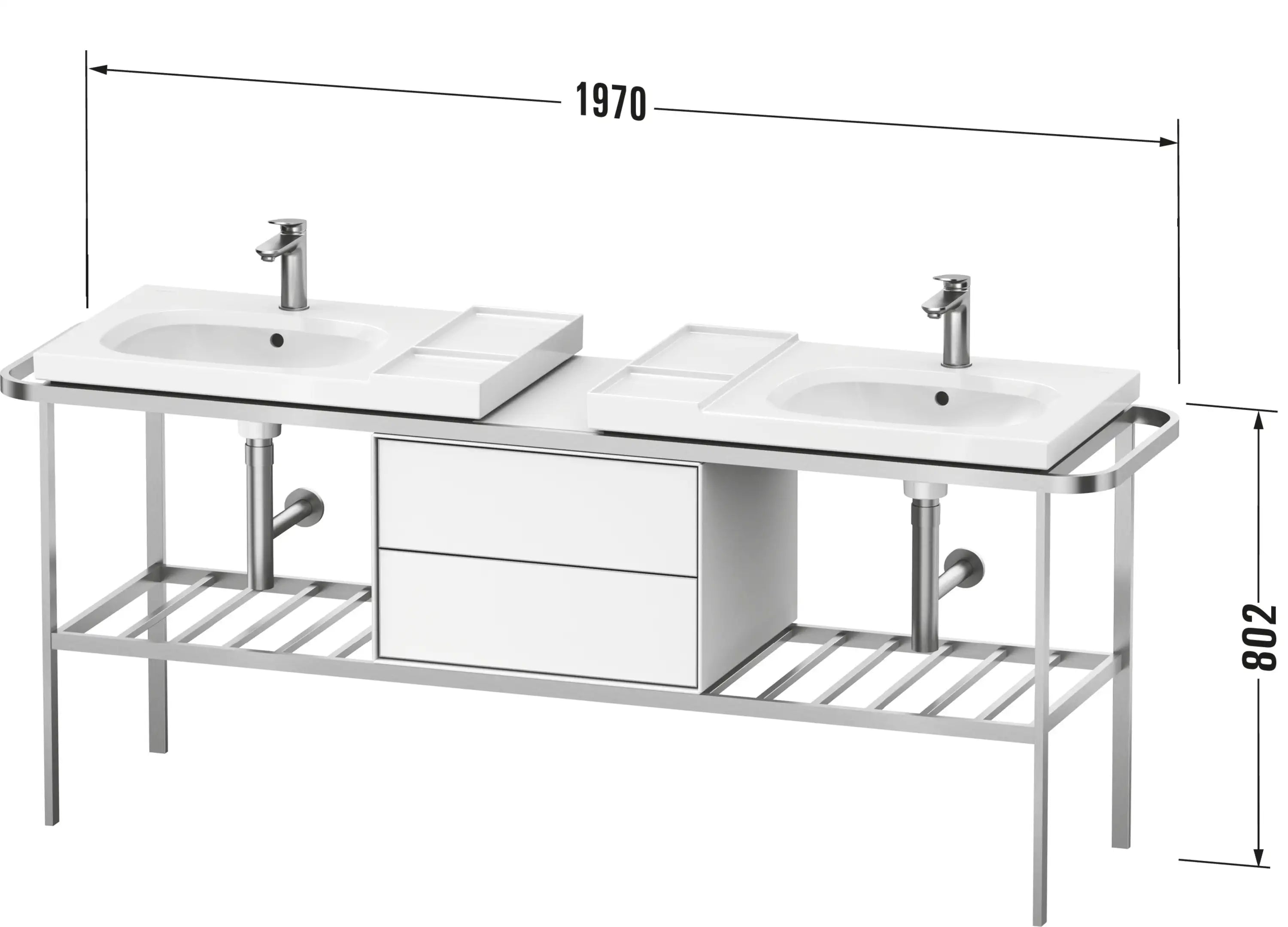 Duravit Aurena 77 1/2'' x 31 5/8'' Console in Brushed Aluminum