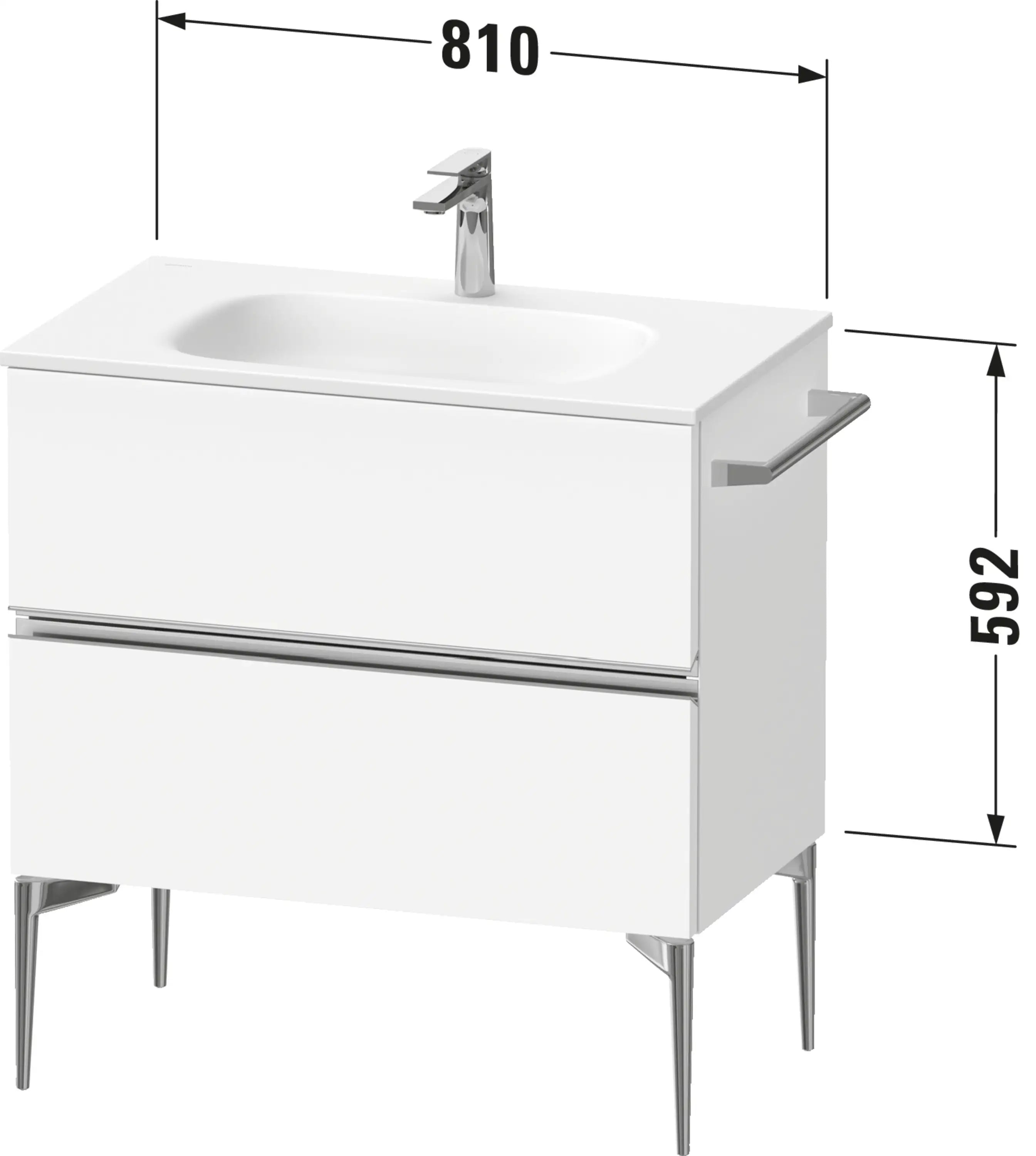 Duravit Sivida 31 7/8'' Wall Mount Two Drawer Single Vanity Cabinet, Sink Sold Separately