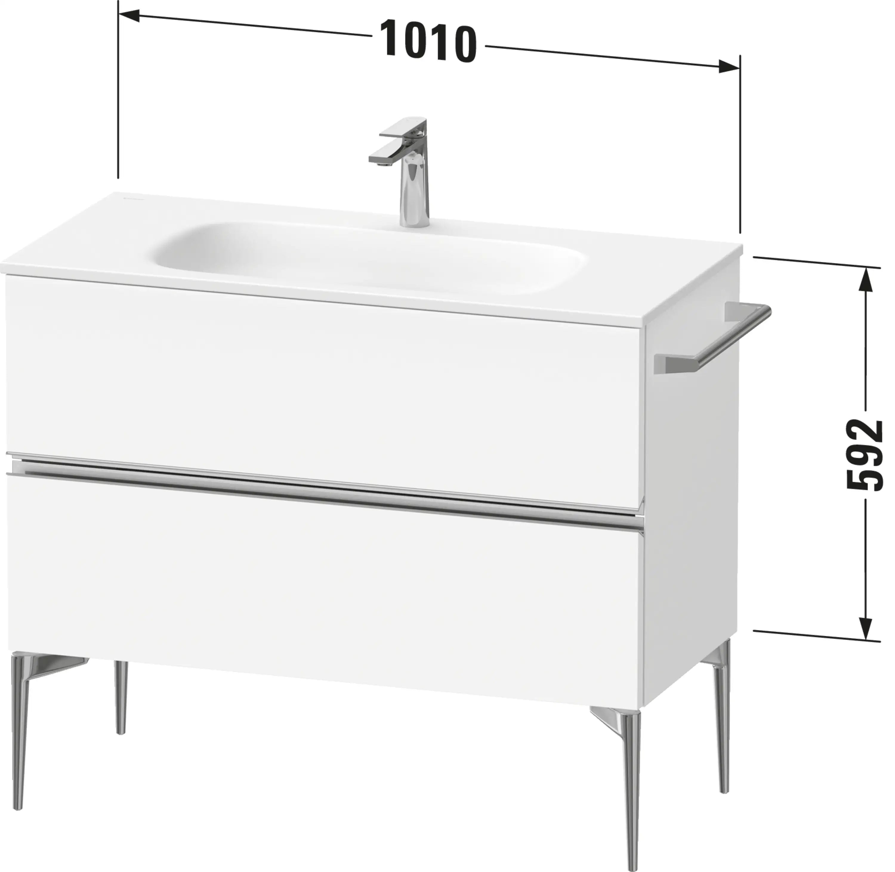 Duravit Sivida 39 3/4'' Wall Mount Two Drawer Single Vanity Cabinet, Sink Sold Separately